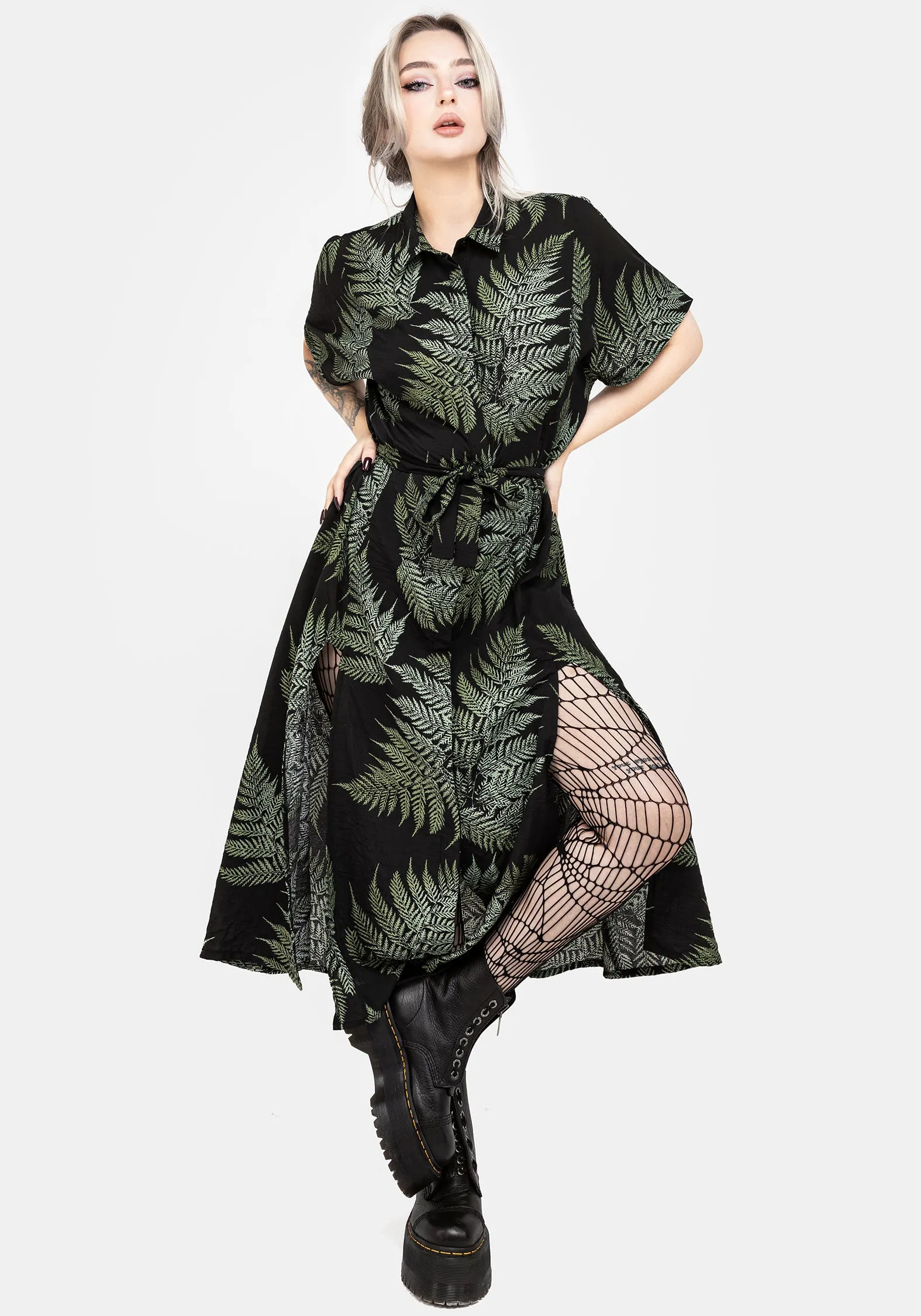 Elegant brunch outfit Fern Midi Shirt Dress