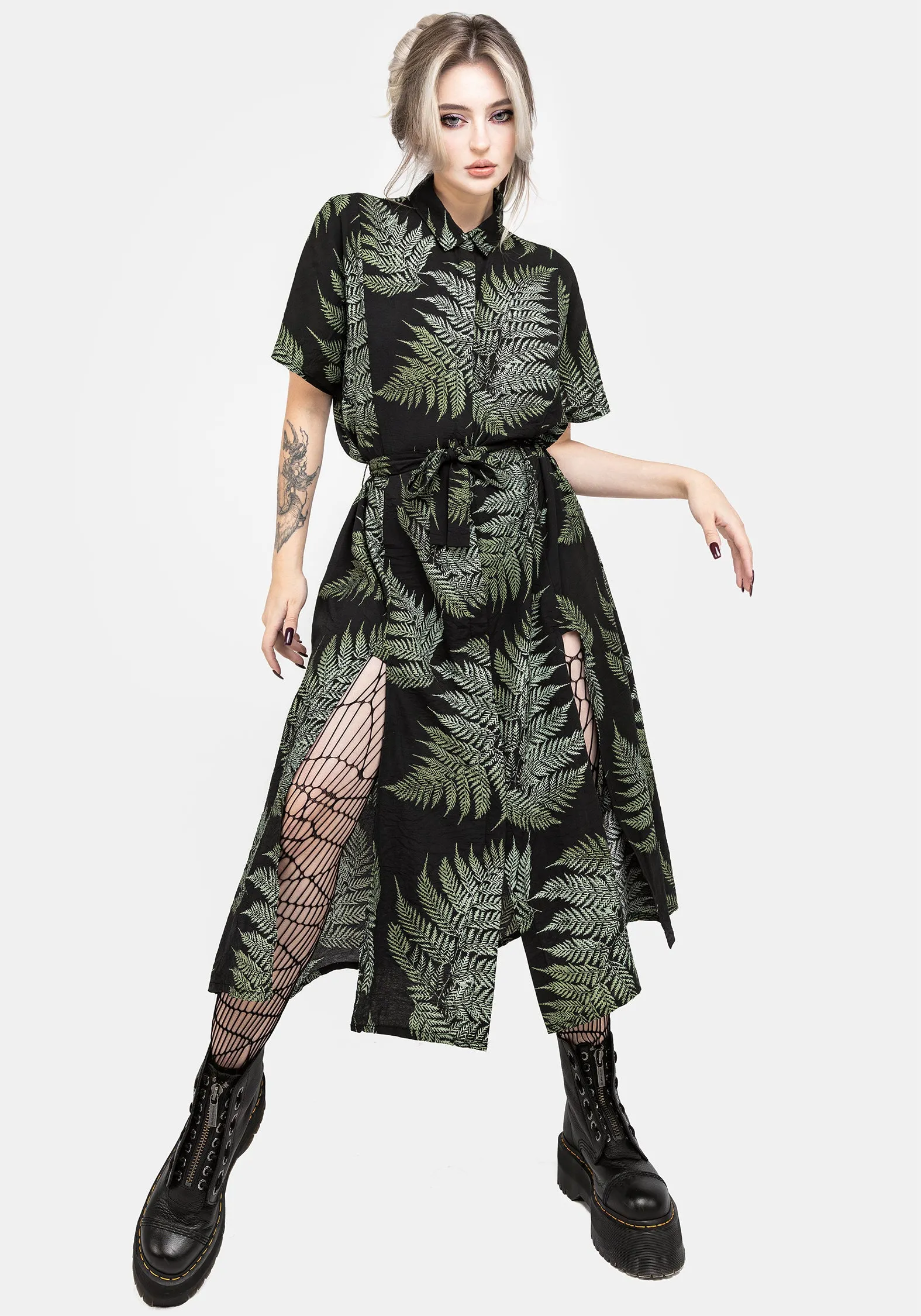 Travel Outfit Fern Midi Shirt Dress