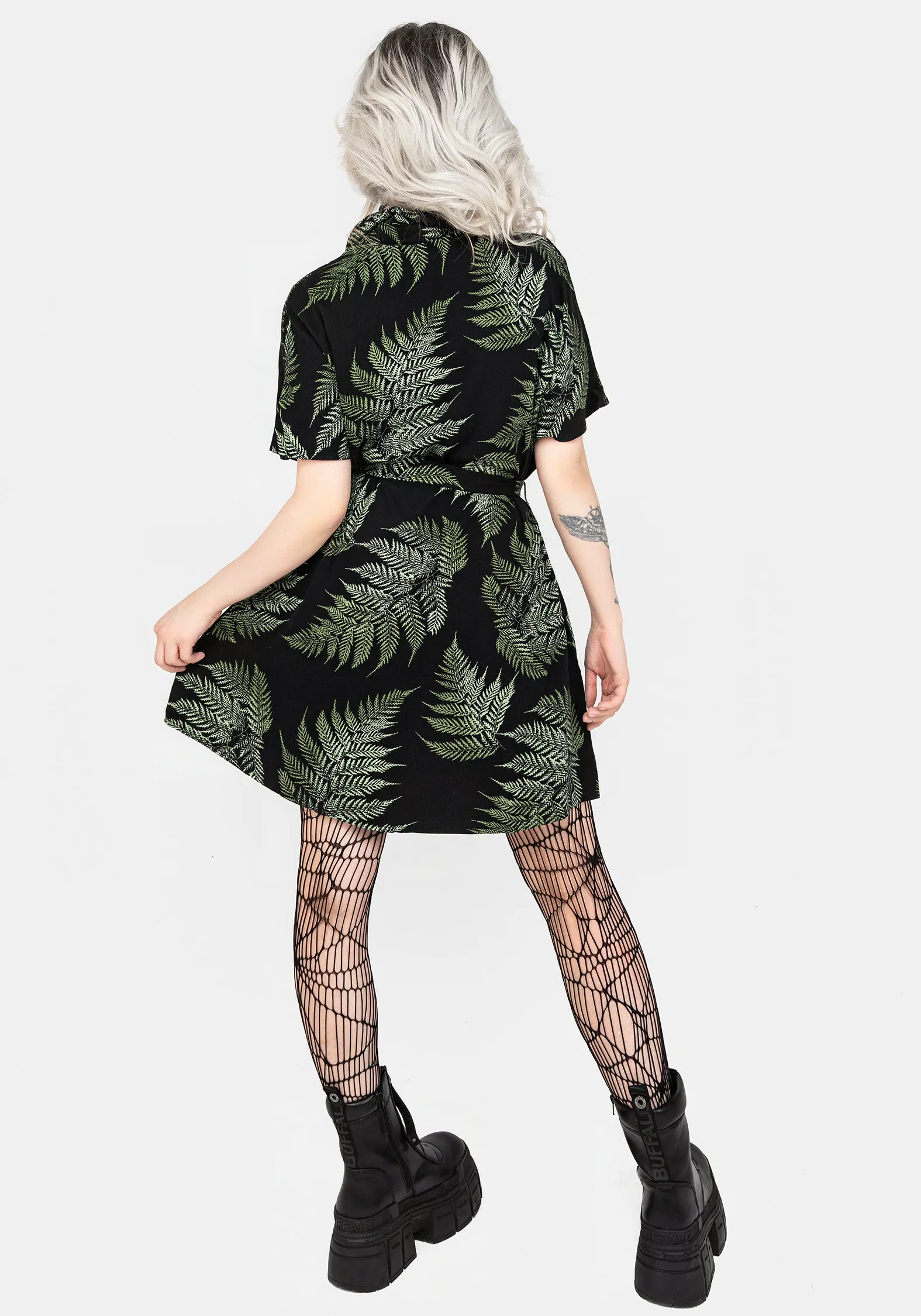 museum visit Fern Mini Shirt Dress