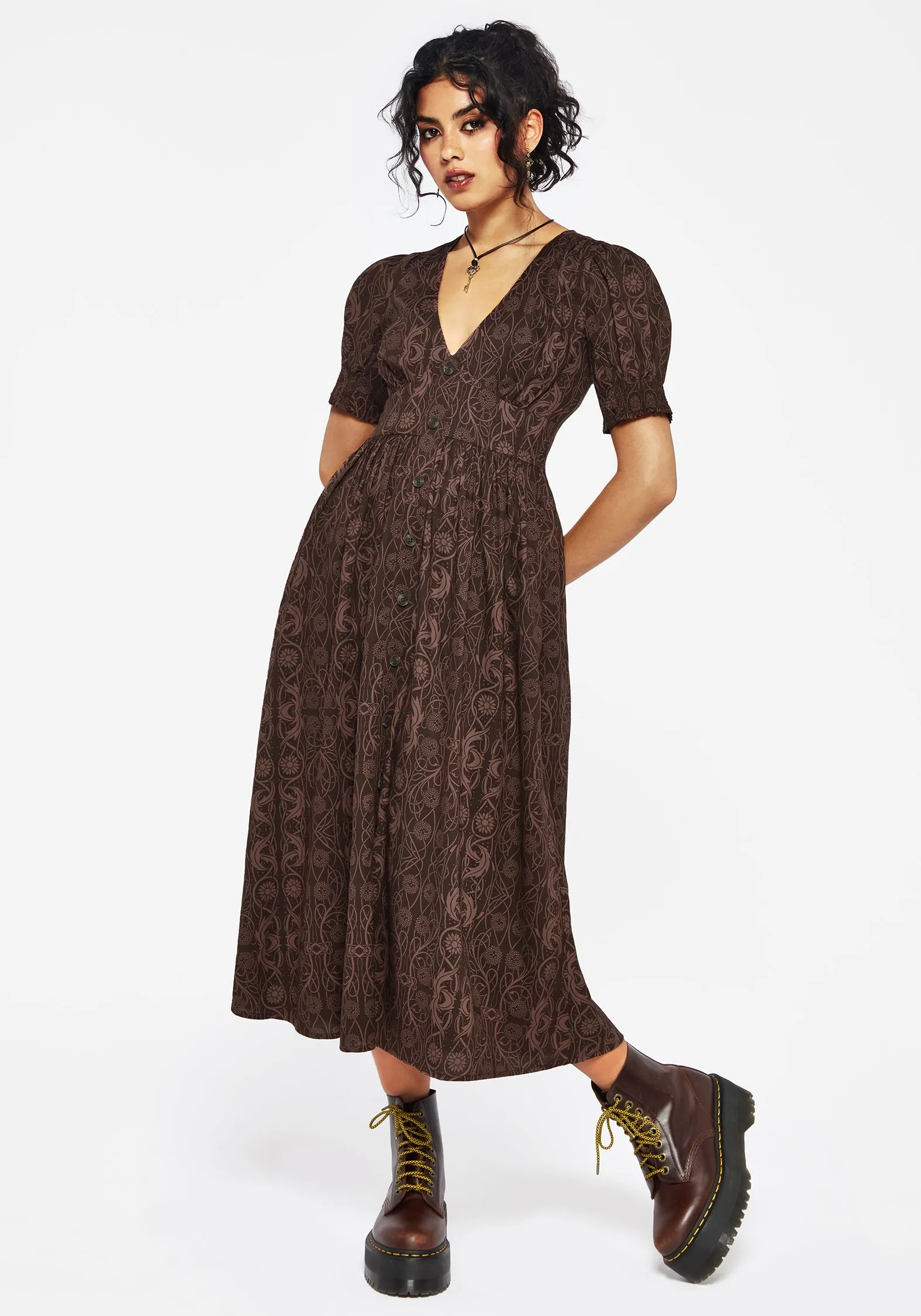 Mood Edge Fianna Midi Dress - Brown