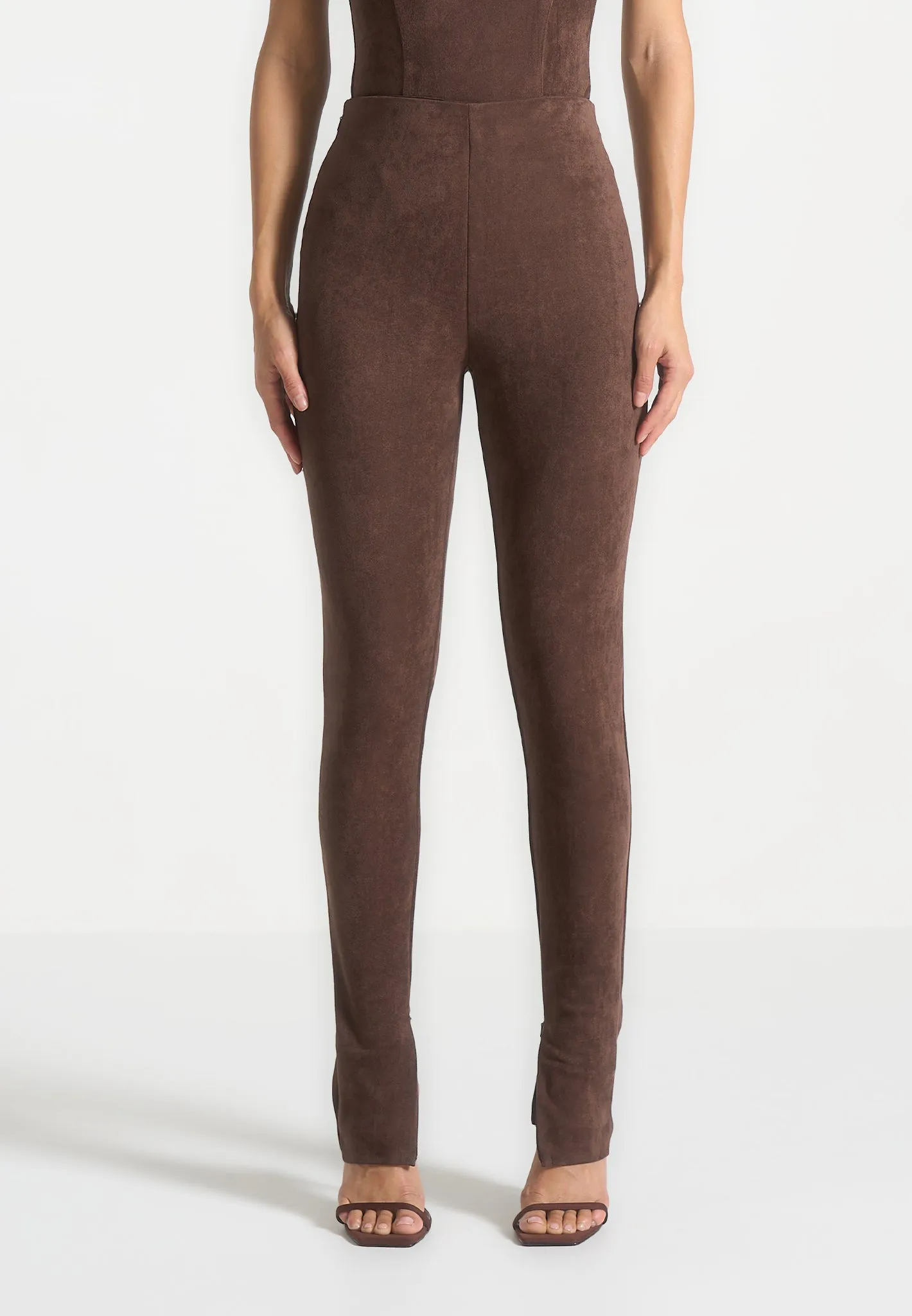 Suede Leggings - Brown Hiking Trail Soft Touch