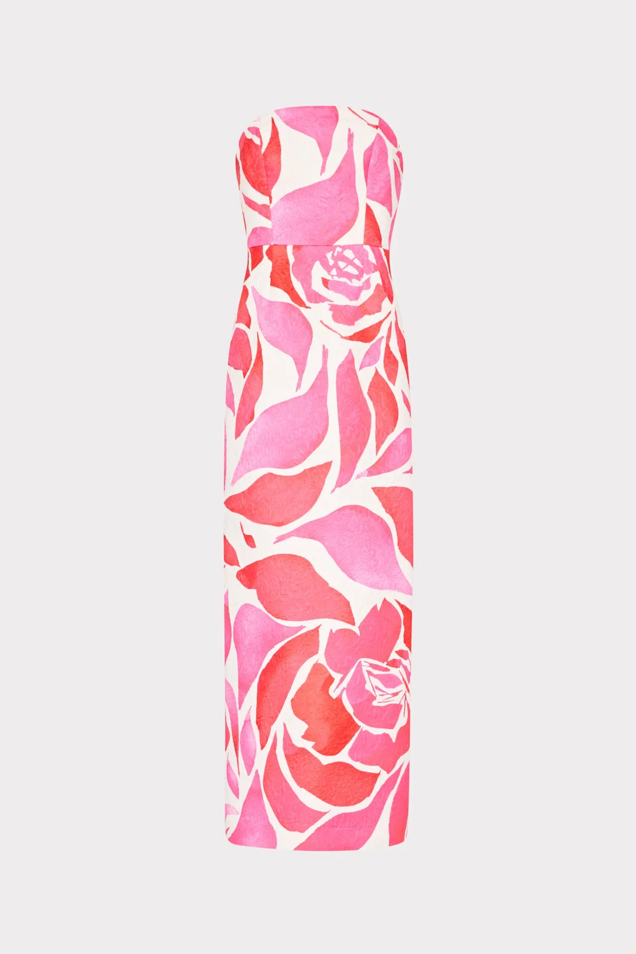 Orion Dream Rose Jacquard Dress Gradient Shade Side Slit