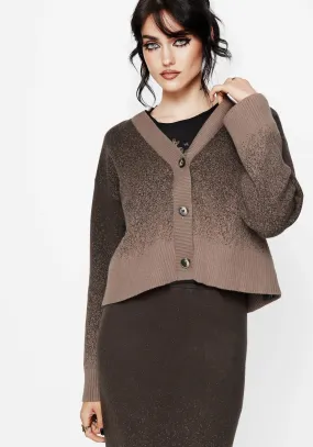 Autumn favorite Nightjar Ombre Knit Cardigan - Taupe