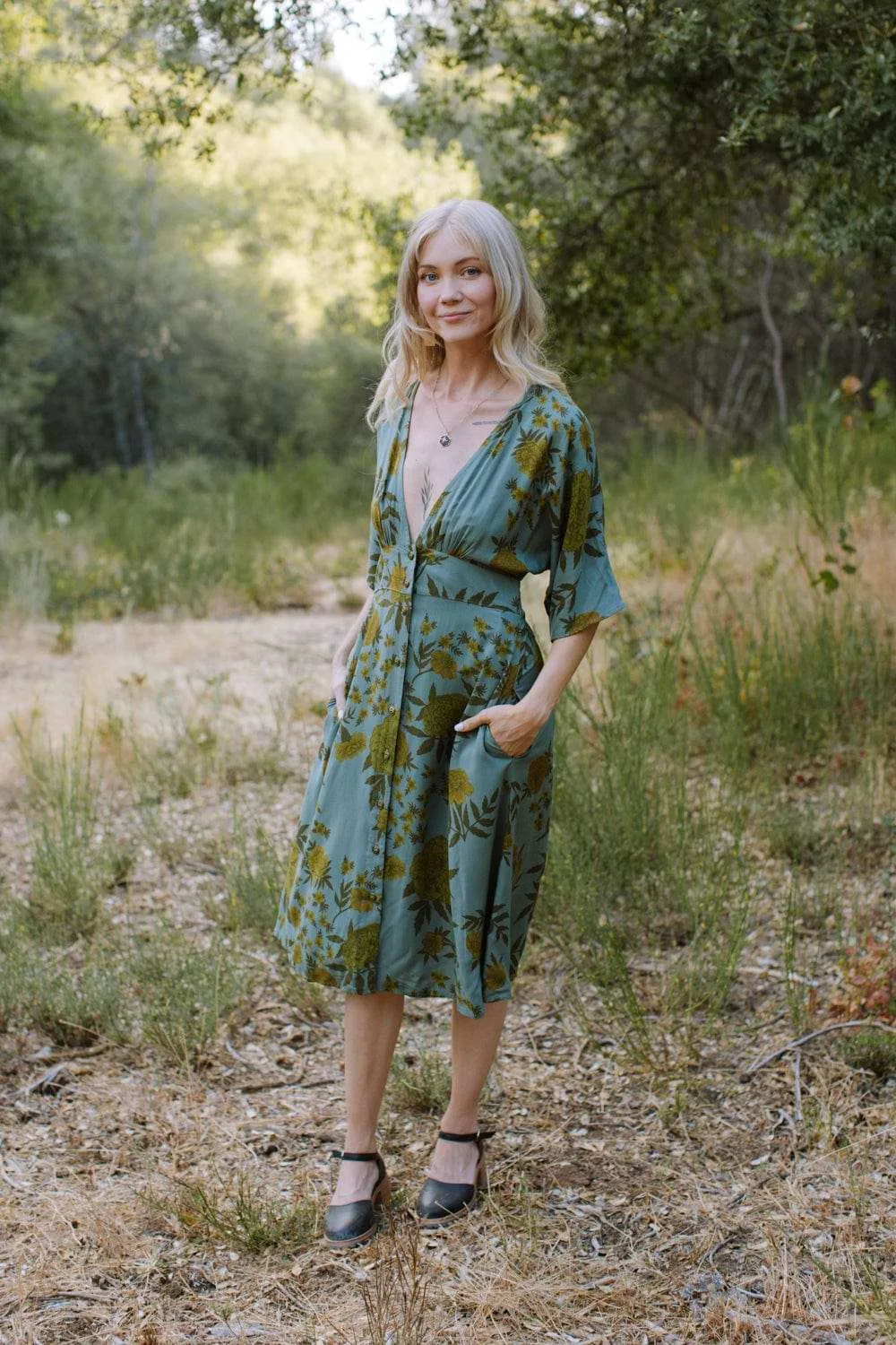 Finley Dress in Slate Marigold Layer Base Relax Style