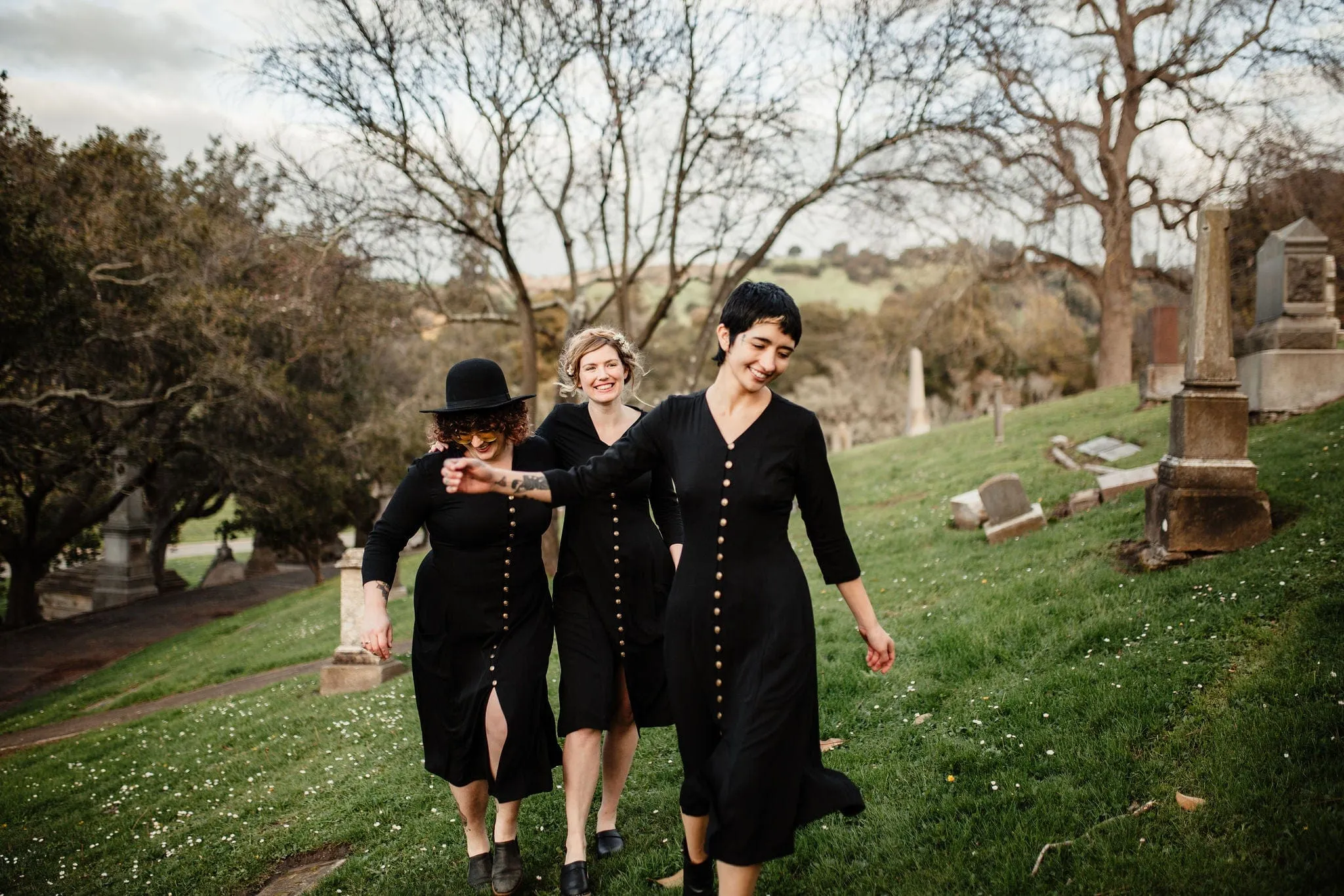 Fiona Dress in Black Challis Polished Edge