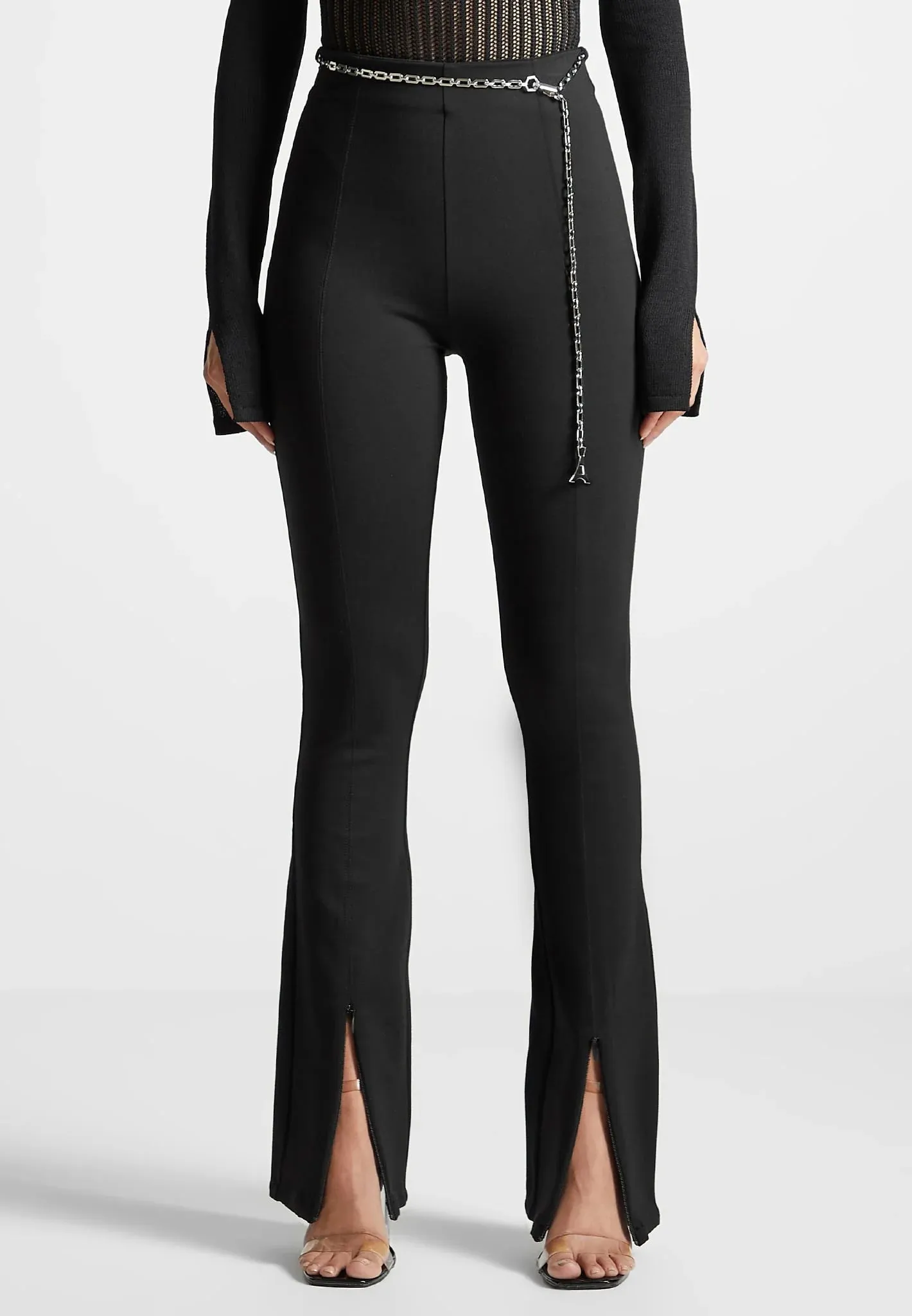 Fit and Flare Leggings with Chain - Black Squat Proof For Kids