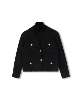 Knit Blazer With Cargo Pockets clean design