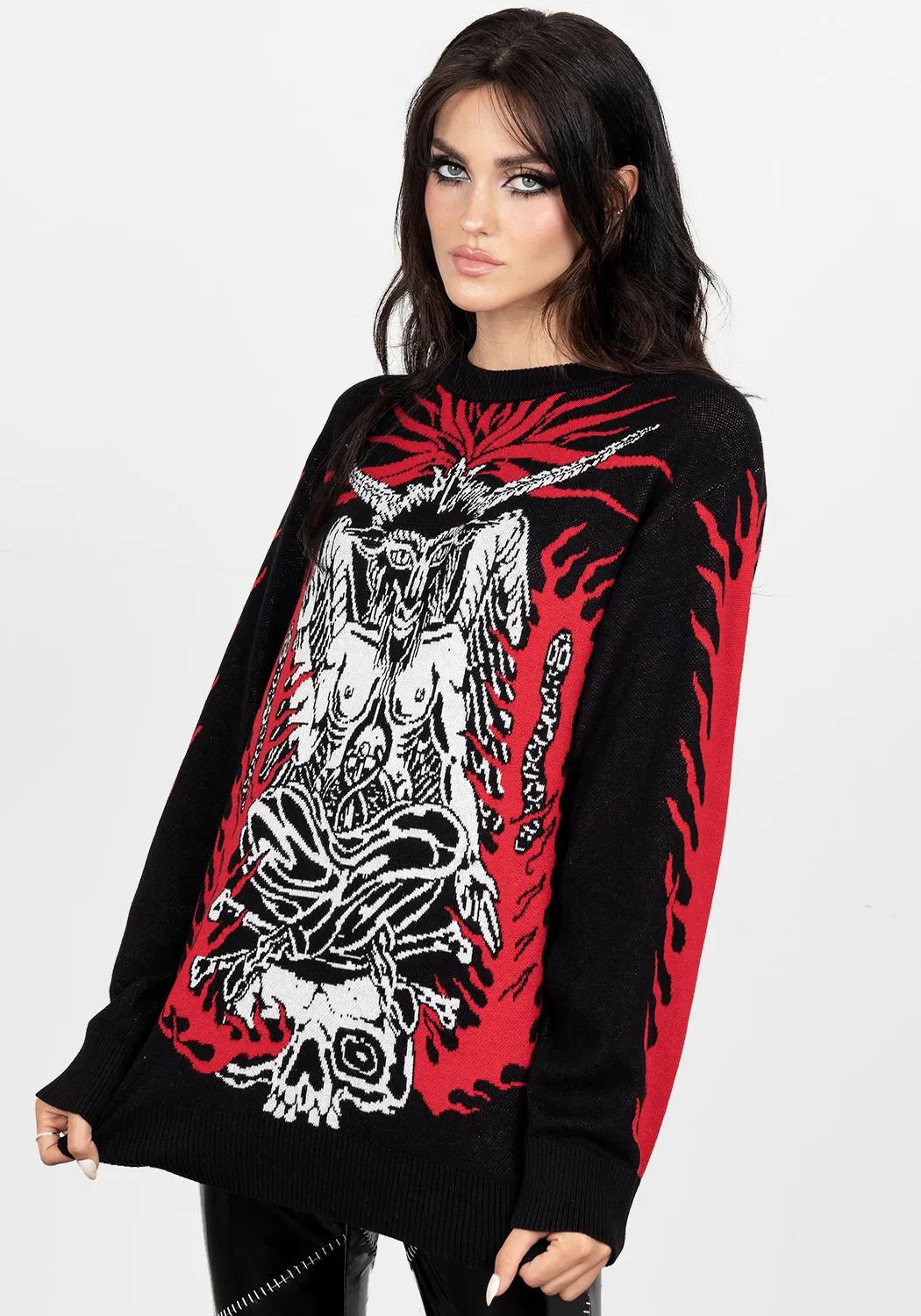 Low Maintenance Modern Look Baphomet Unisex Crew Jumper