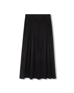 Pull On Style Suede Maxi Raw Edge Skirt