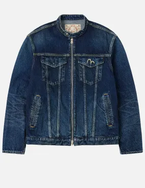 Seagull Embroidery Regular Fit Denim Rider Jacket Professional Look