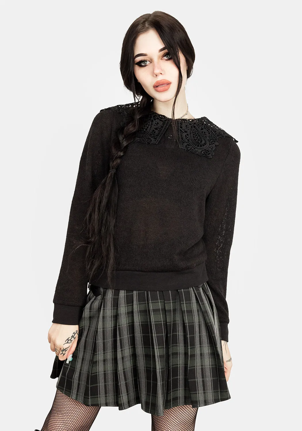 Antibacterial Treatment Effortless Look Raphael Broderie Anglaise Jumper