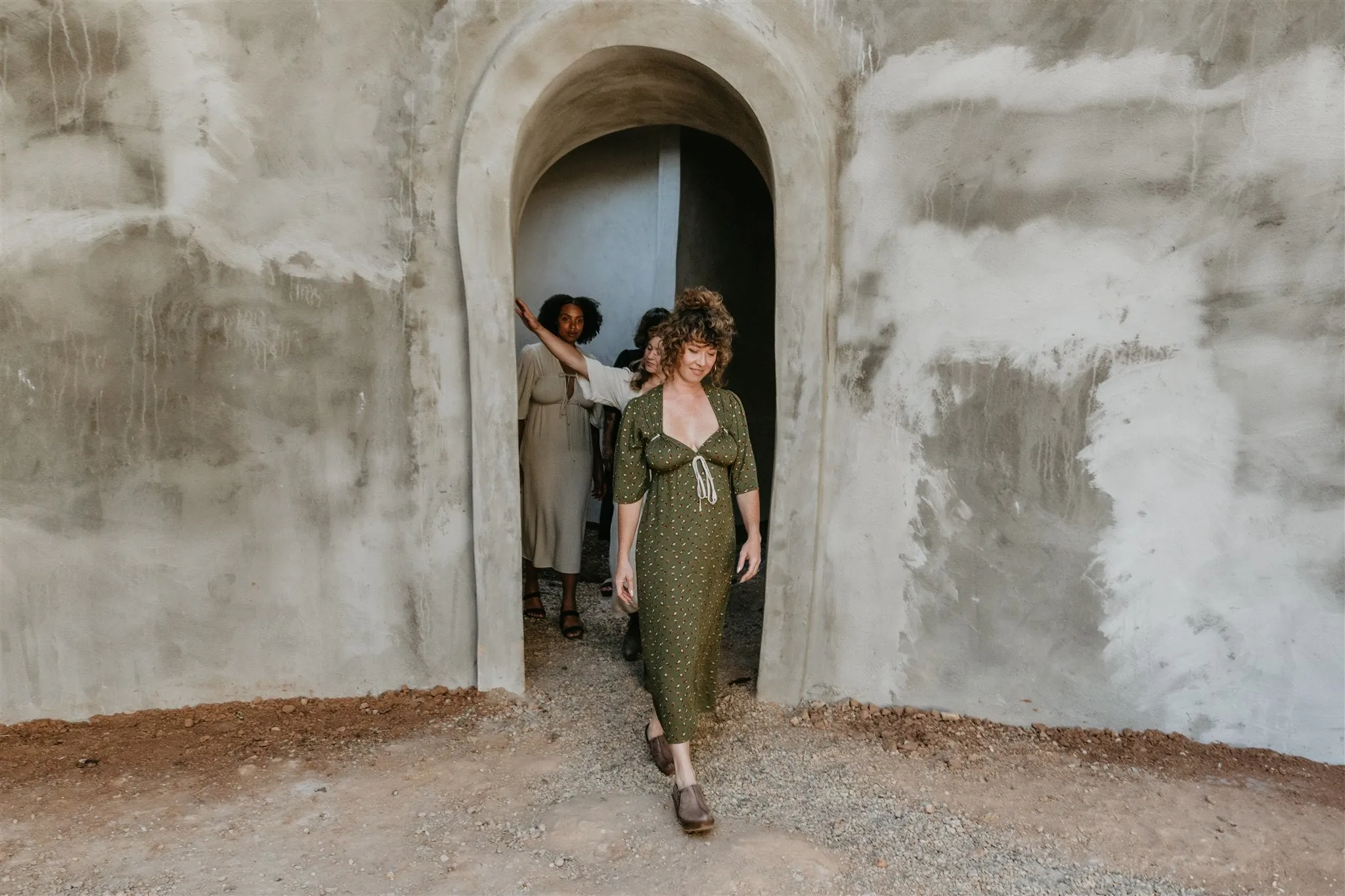 Tyrah Dress in Green Floral Calico Crepe Playful touch