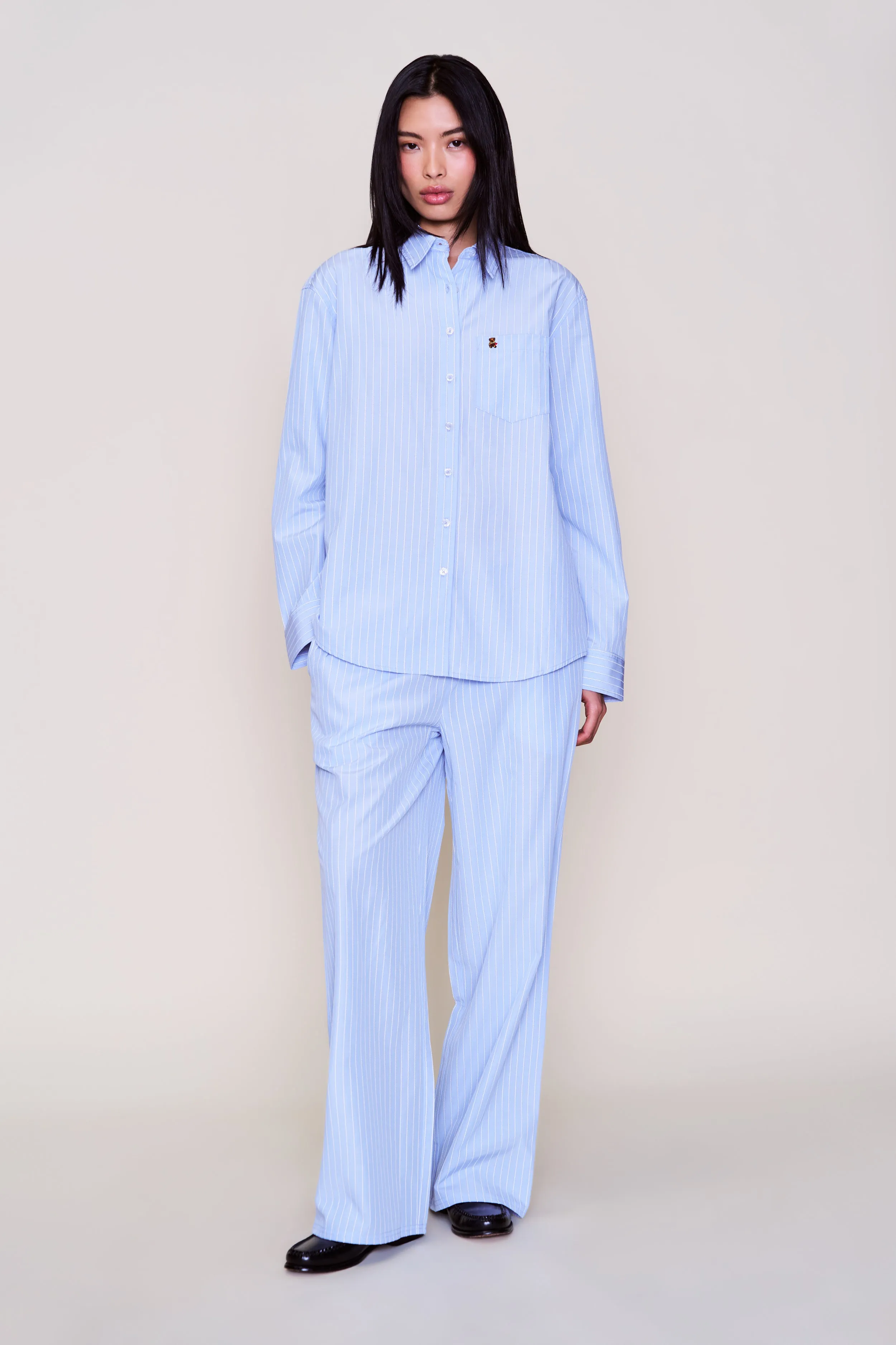 Stripe Lounge Pant Solid shade