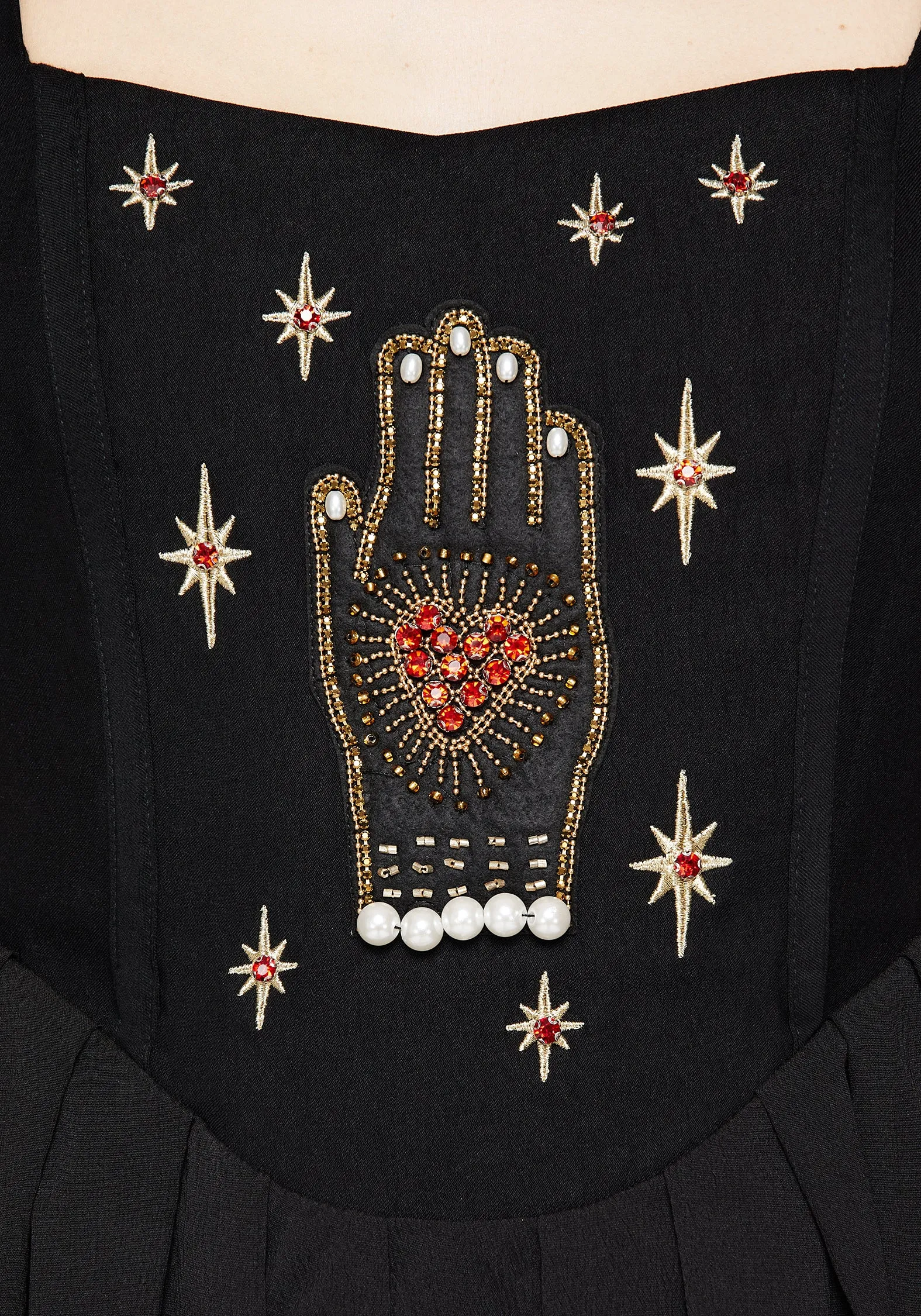 Casual event outfit Ingrid Embroidered Applique Corset Mini Dress