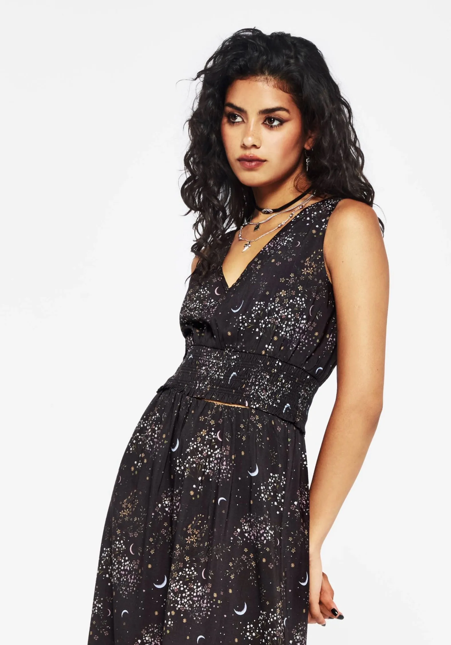 Peaseblossom Celestial Smocked Waist Top DropShoulderConstruction AdjustableHemCuffs