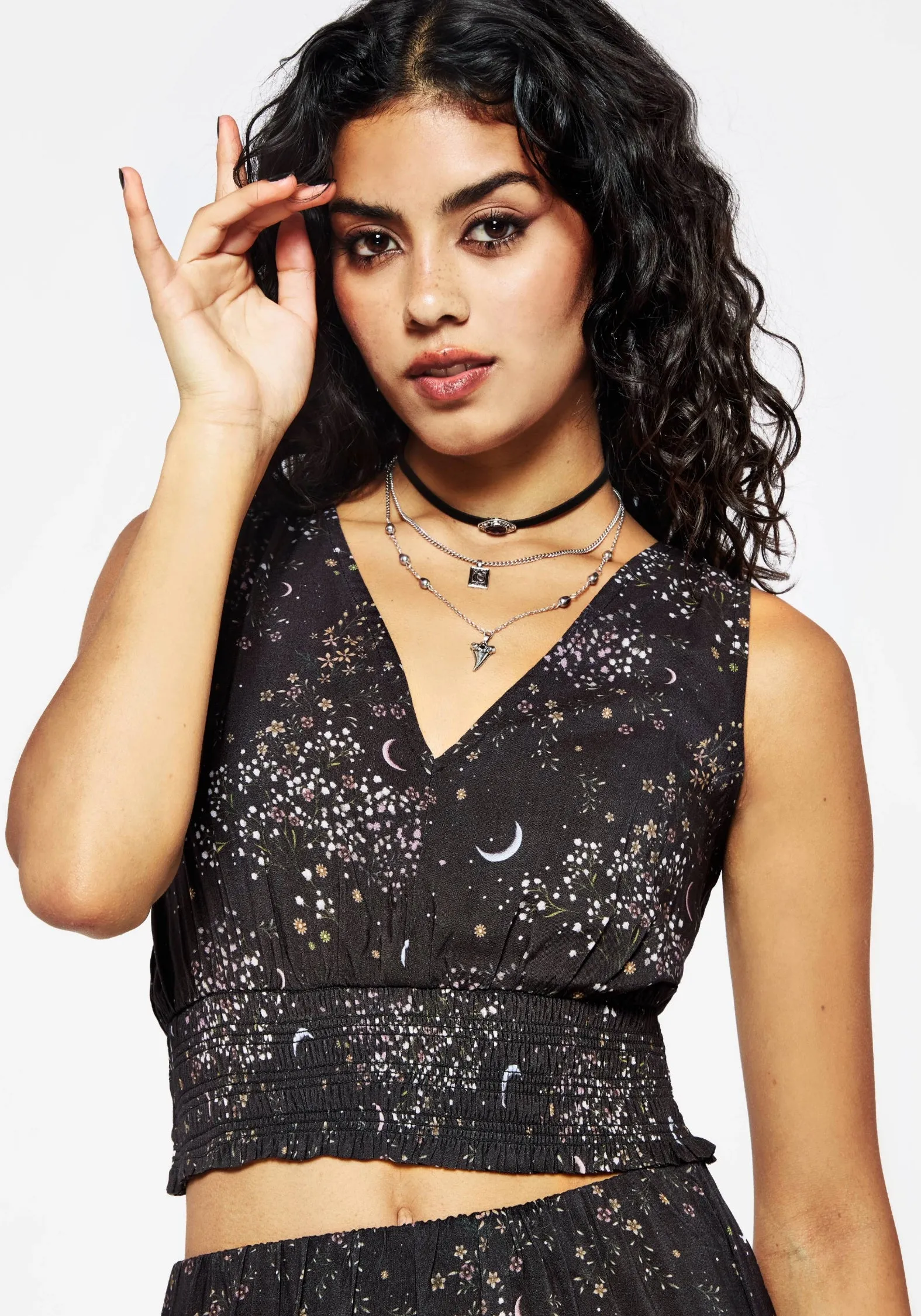 Peaseblossom Celestial Smocked Waist Top ShockAbsorbing StretchMaterial