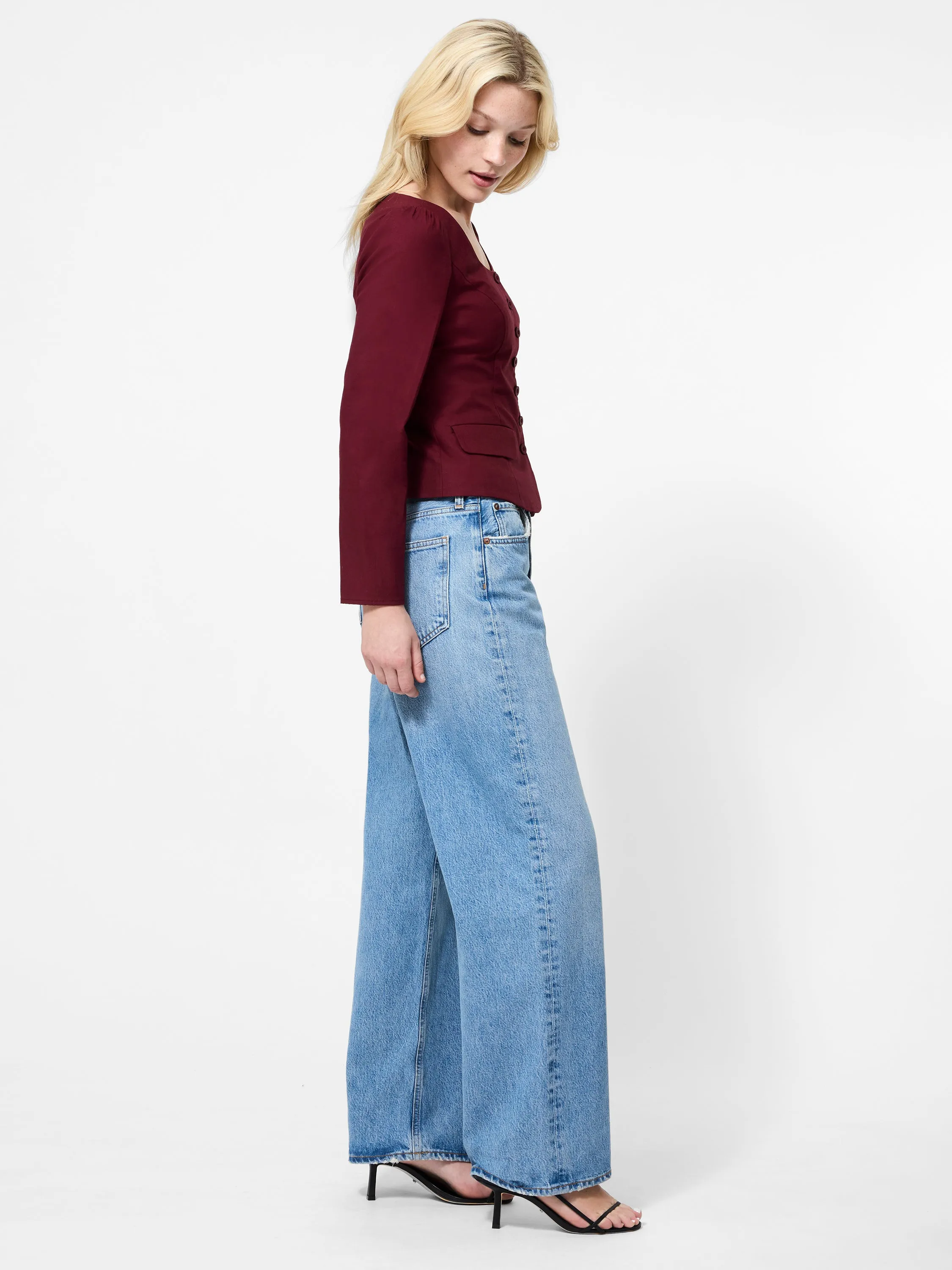 Inga Poplin Scoop Neck Top SolarReflectiveFinish FlexibleMobility