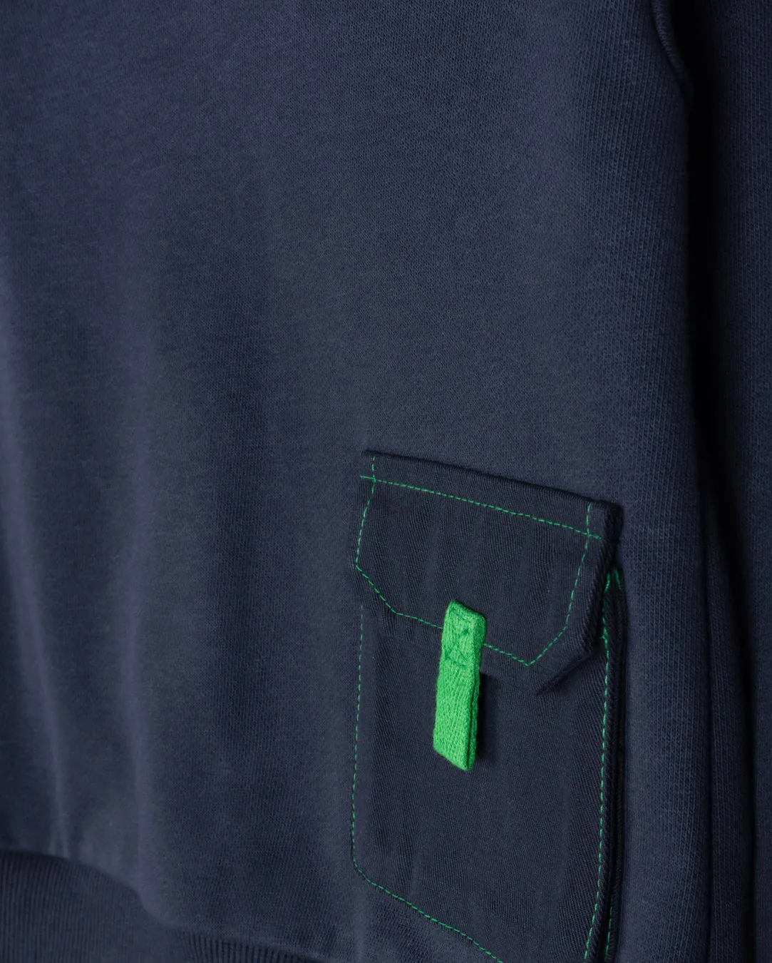 Cider Pocket Detail Sweatershirt Double Layered Collar Light Knit