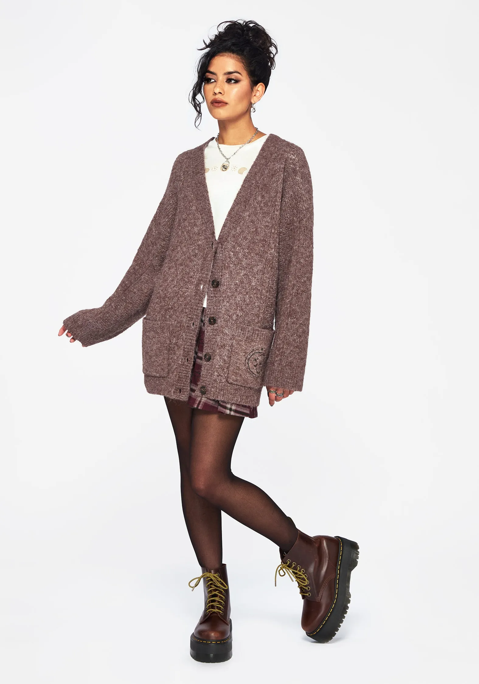 Madeline Embroidered Pointelle Knit Cardigan Temperature control Ventilation Panel Design