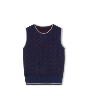 Cobbler Jacquard Knit Vest Outdoor Trend Look