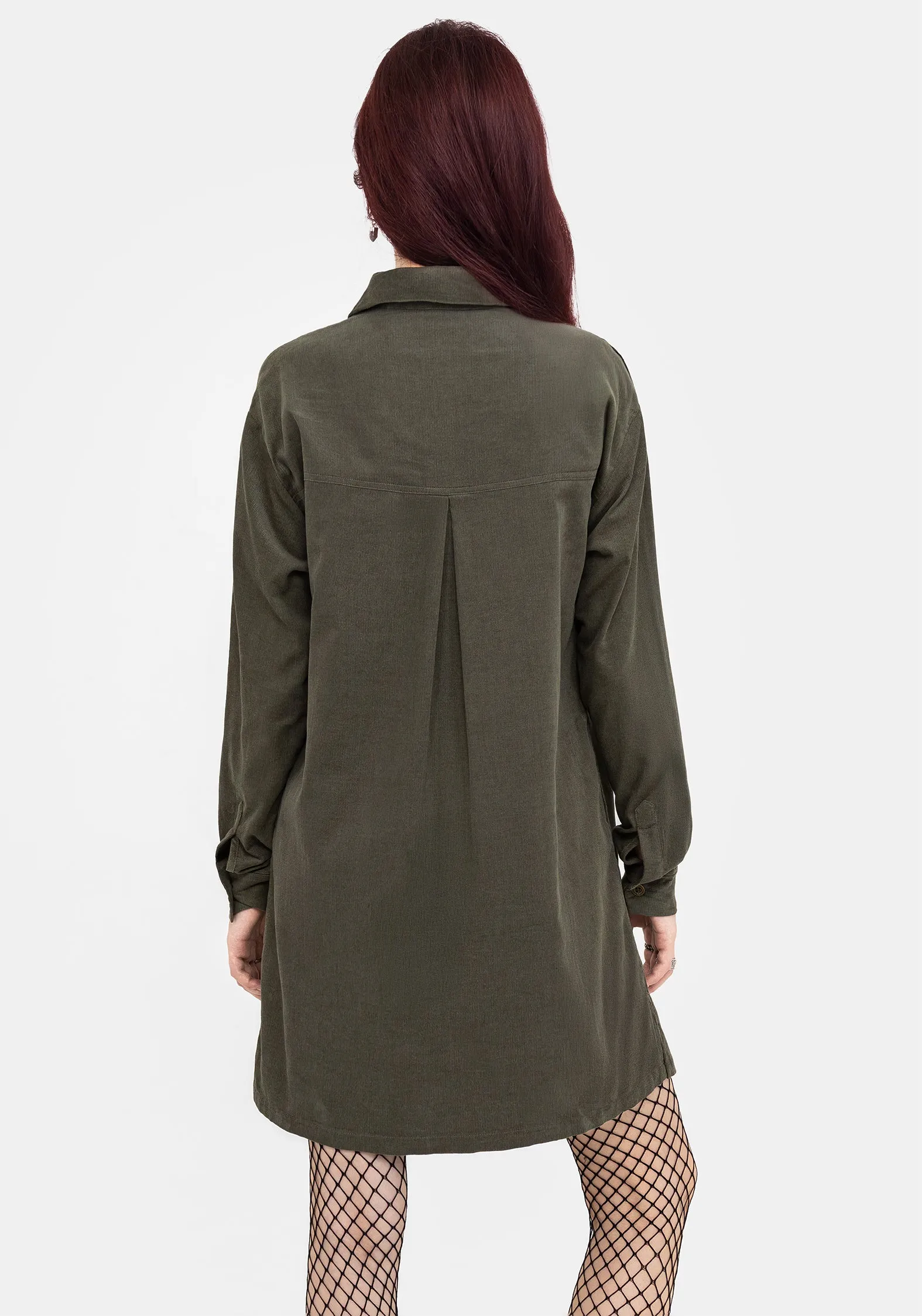 Whimsical Pocket Embroidered Mini Shirt Dress Scene Cool