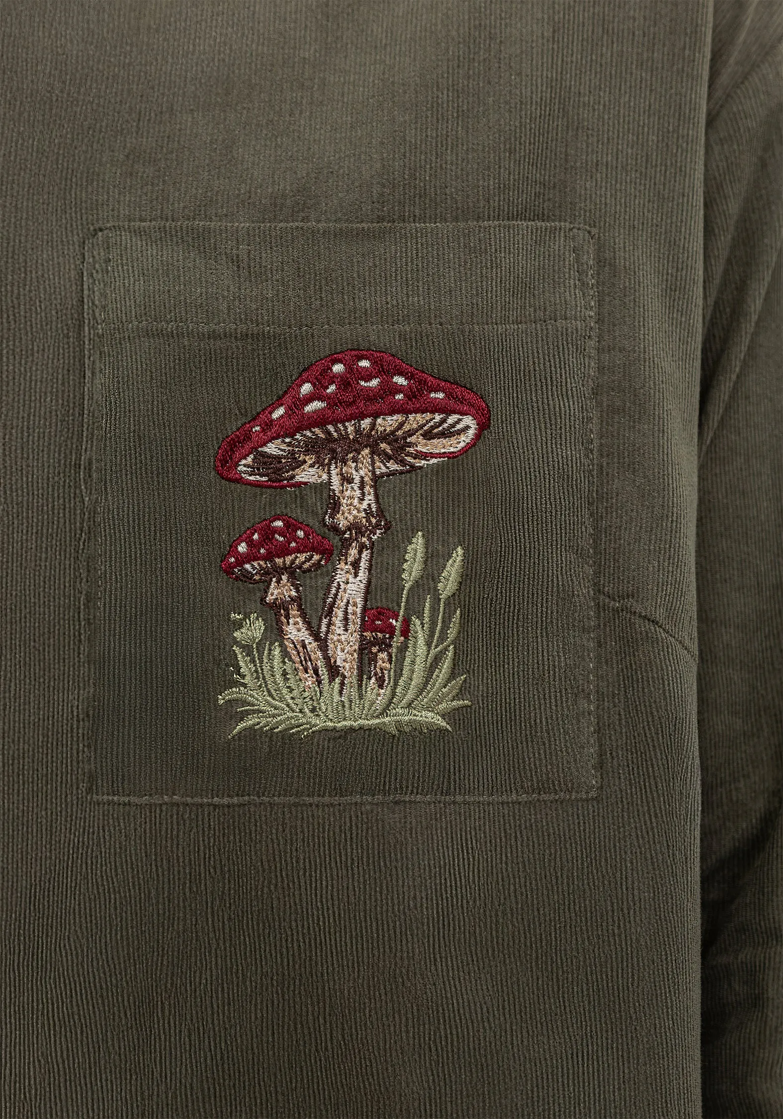 High Breathability Festival Core Whimsical Pocket Embroidered Mini Shirt Dress