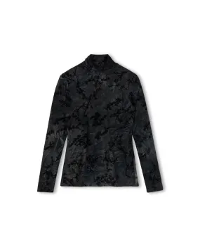 Floral Spandex Turtleneck Flexible Wear