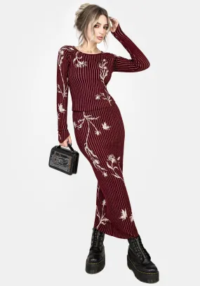 Diastella Floral Jacquard Rib Knit Maxi Skirt Style Layering