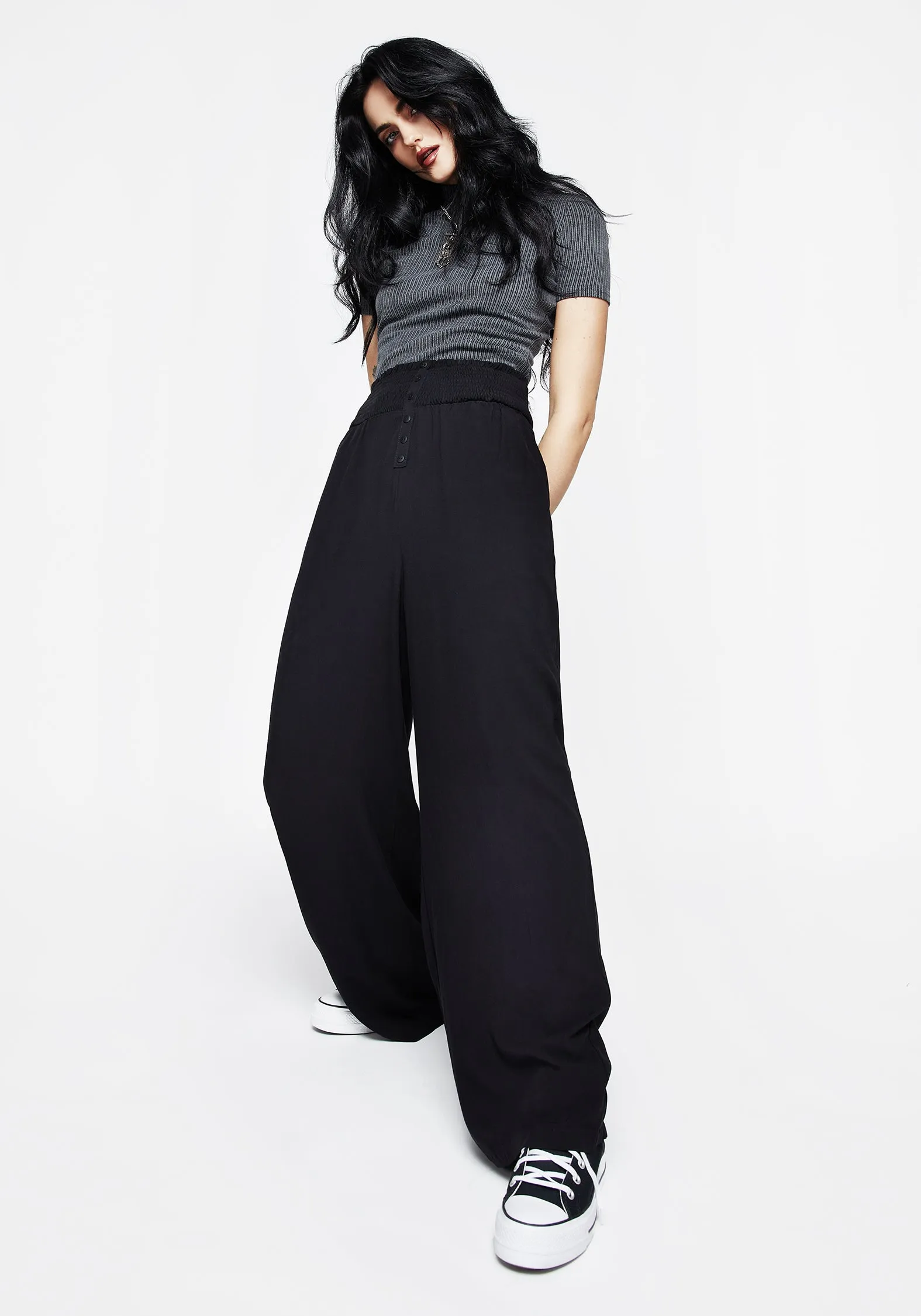 Dusk Flowy Trousers Minimalist Style