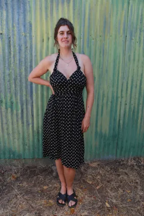 Stylish Mood Chic Everyday Wear Monroe Dress in Black Blossom Crepe