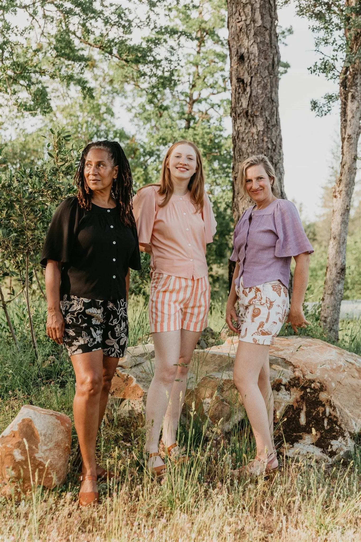 Flutter Top in Black Challis Fashion Layers Casual Outfit