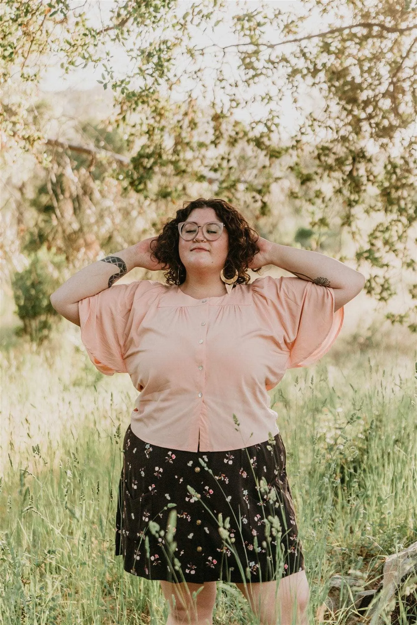 Flutter Top in Pink Blush Challis Relaxed Wear