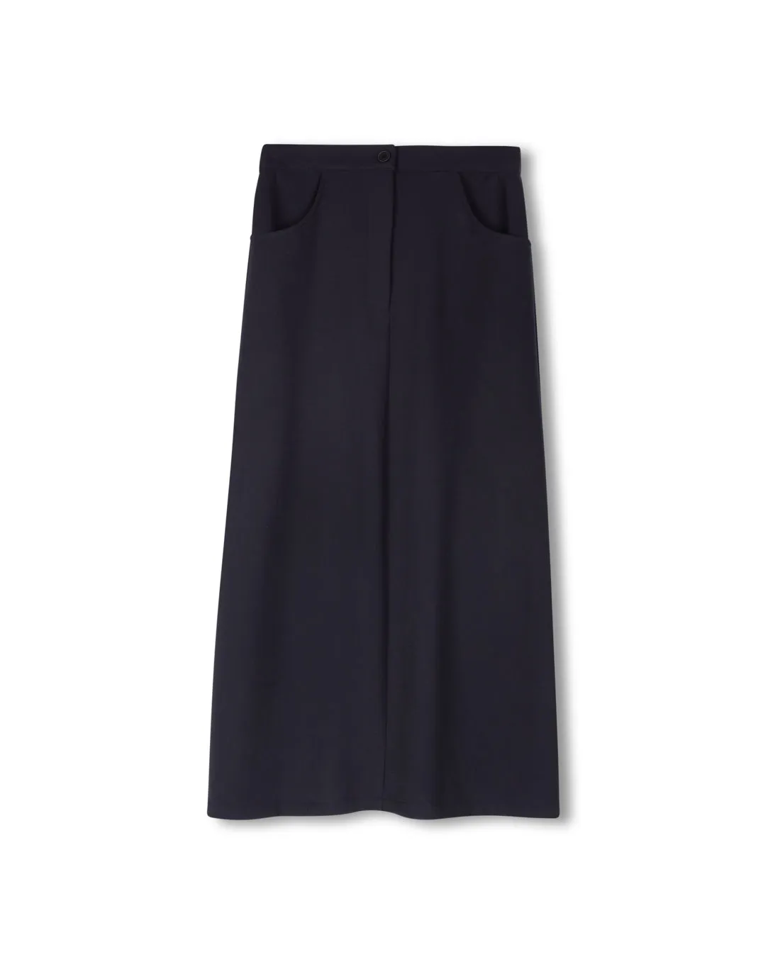 Fly Front Wool A-Line Skirt Graceful Look Shape Enhancing