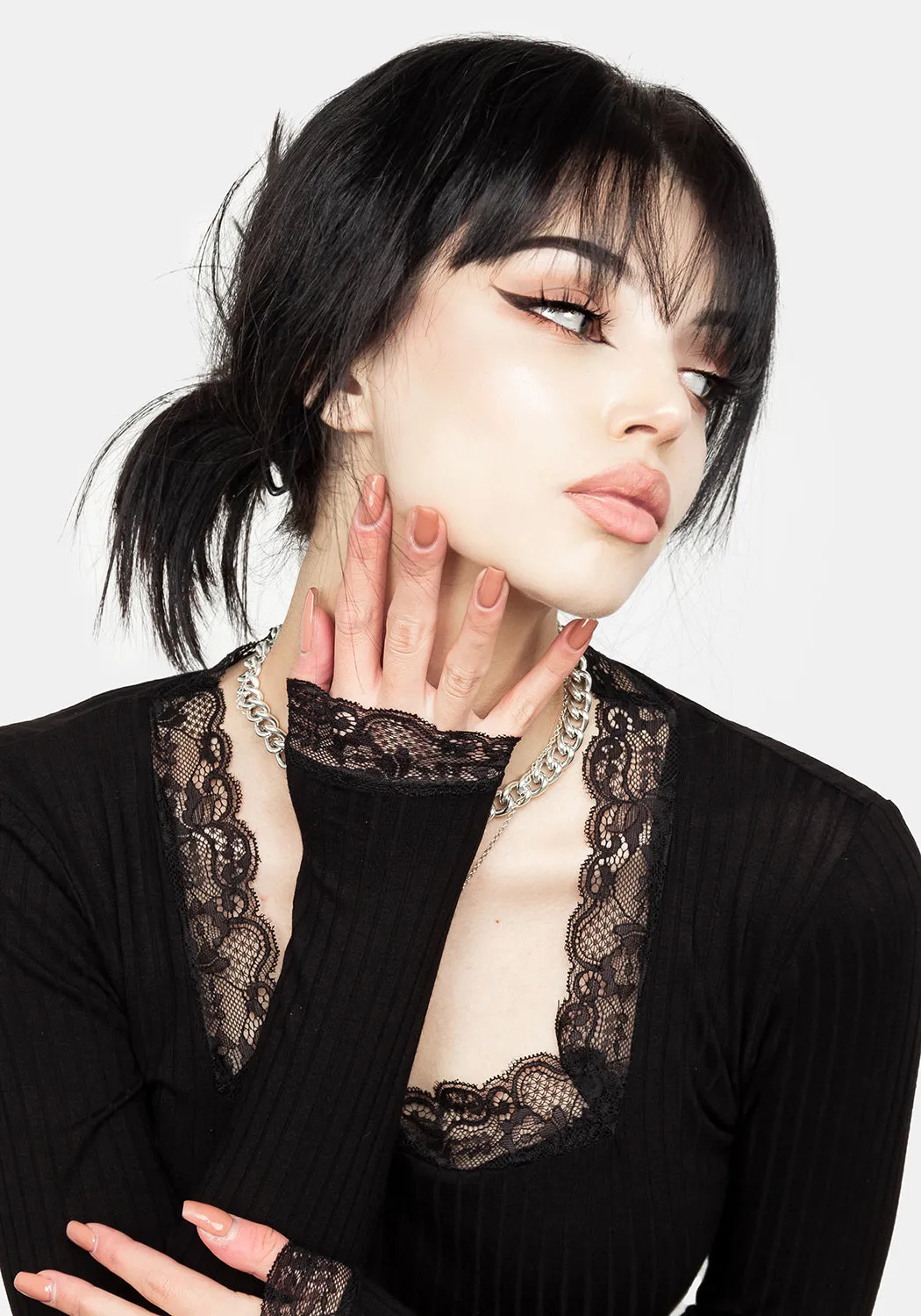 Drusilla Lace Trim Mini Dress Daywear Comfort Elegant Mood