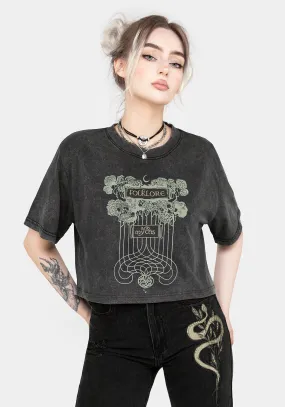 Folklore Boxy Crop T-shirt Chill Vibe Stylish and Relaxed