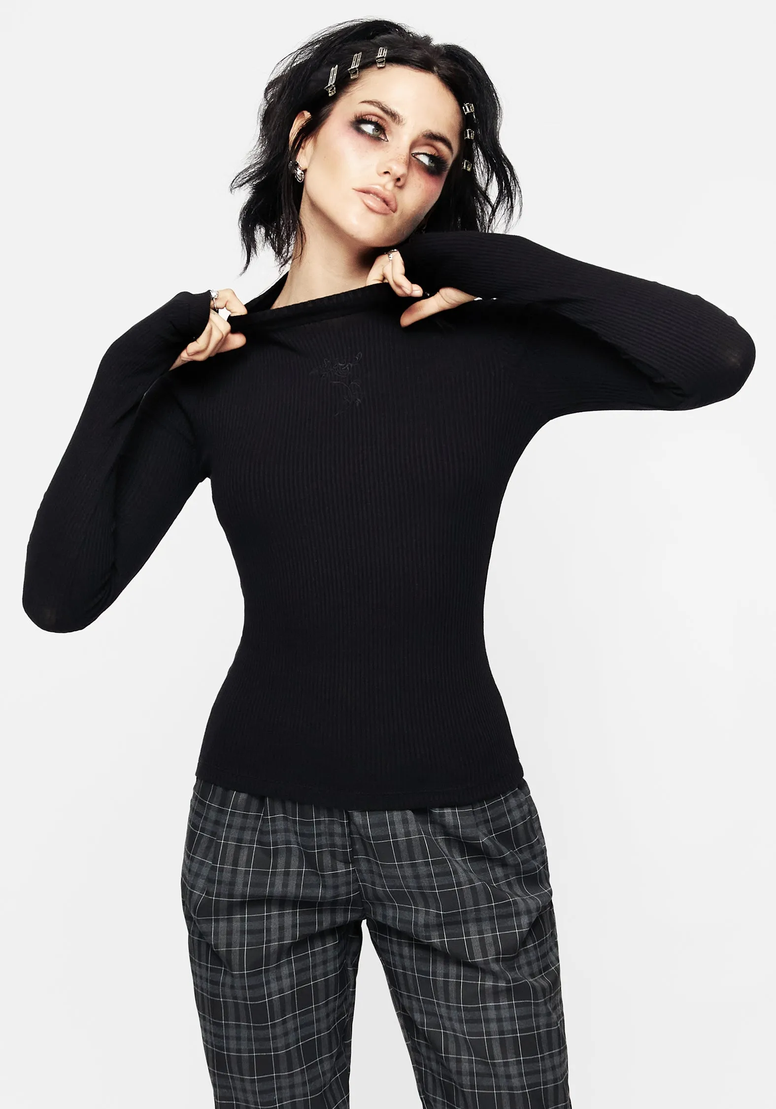 Adonia High Neck Ribbed Top Chic Tee