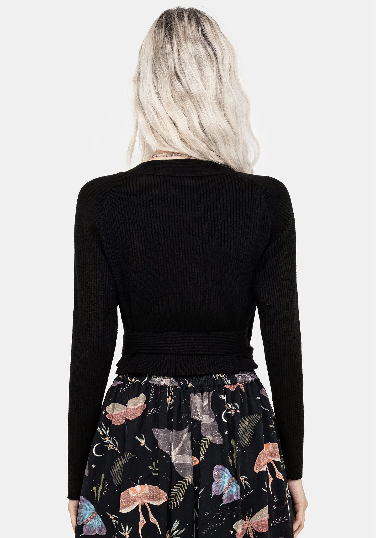 Minimalist Styling Holda Rib Knit Wrap Cardigan