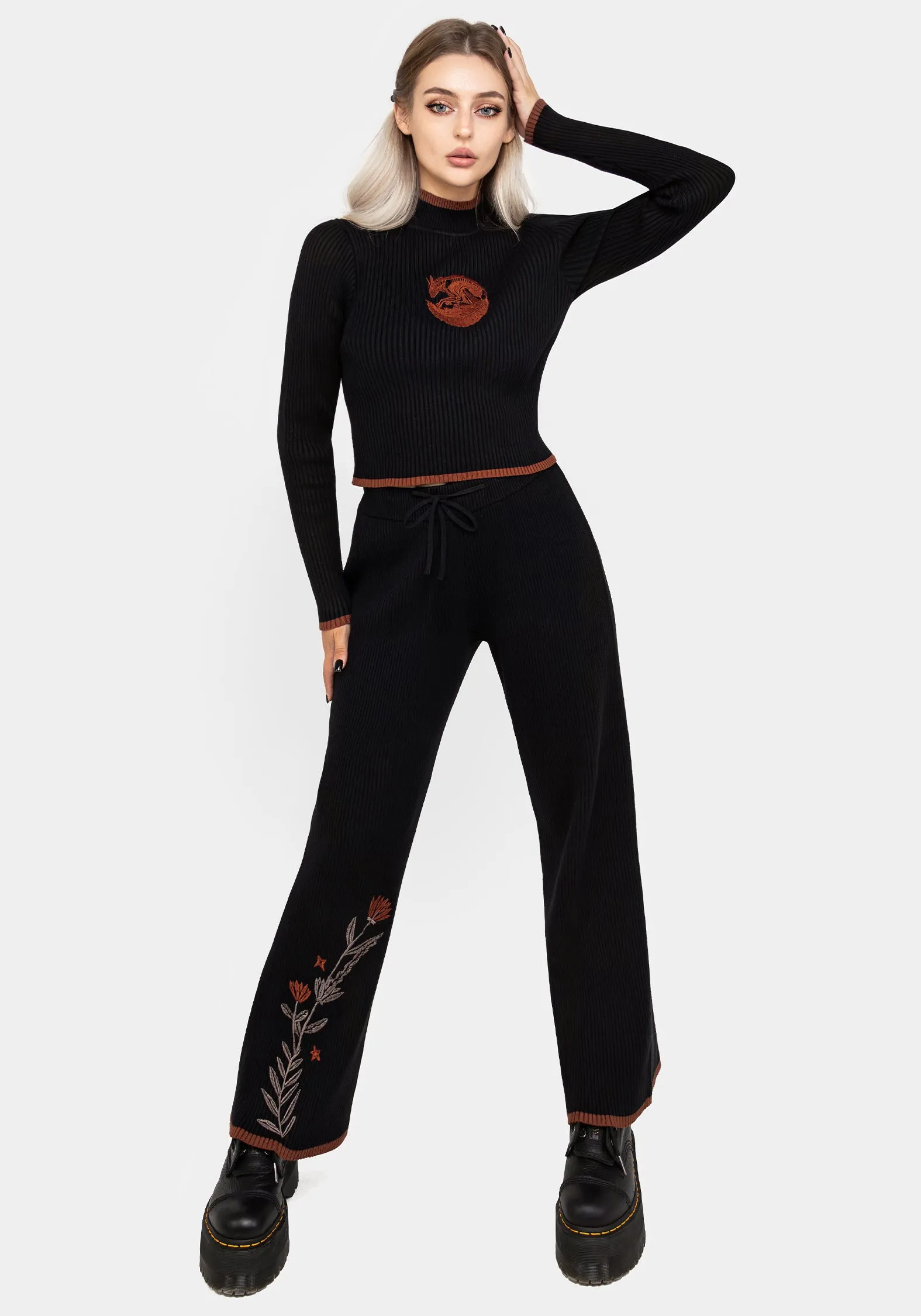 Foxfire Embroidered Knit Joggers Style Preview
