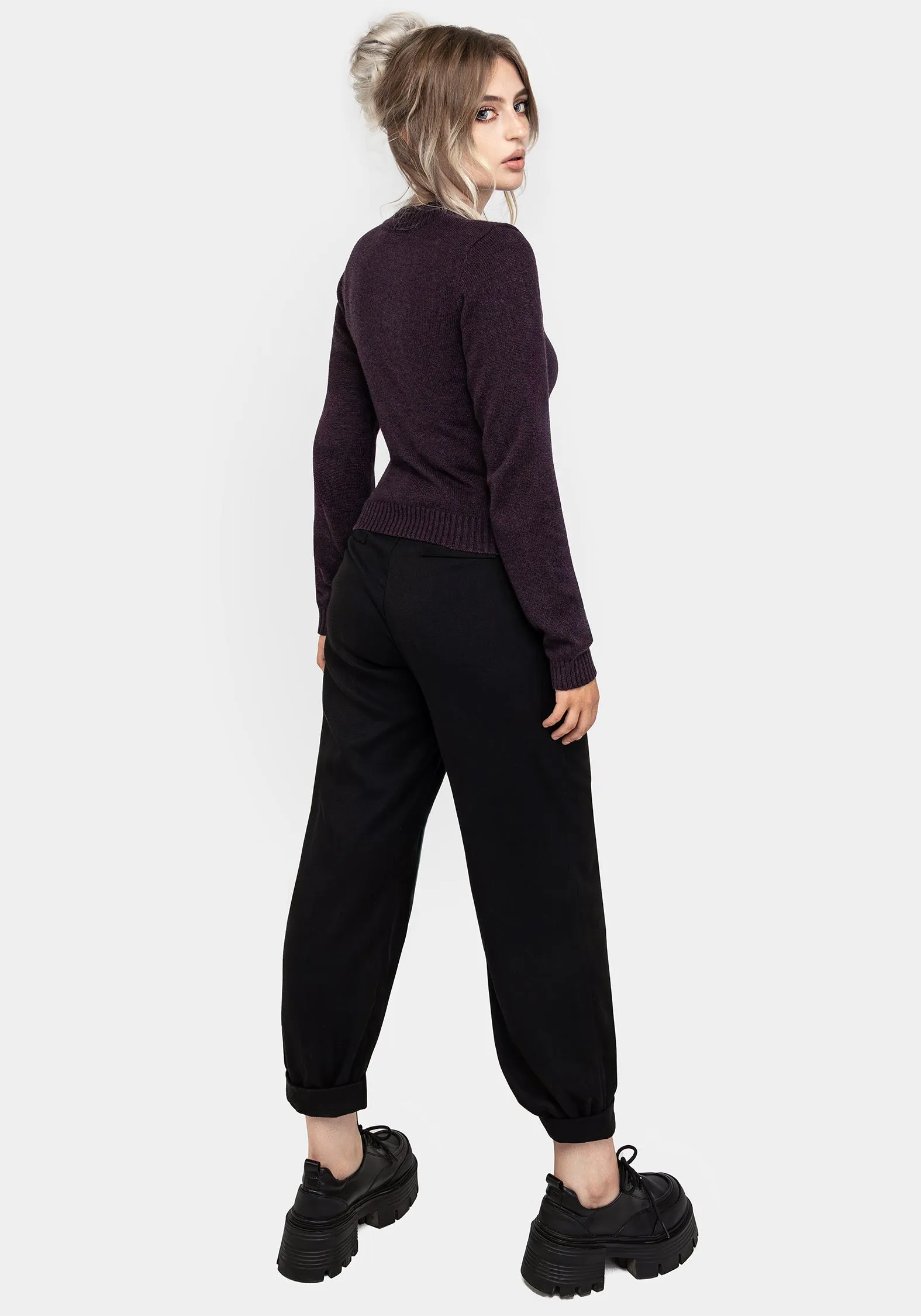 Foxglove Embroidered Knit Cardigan Day Layer Elastic Edging