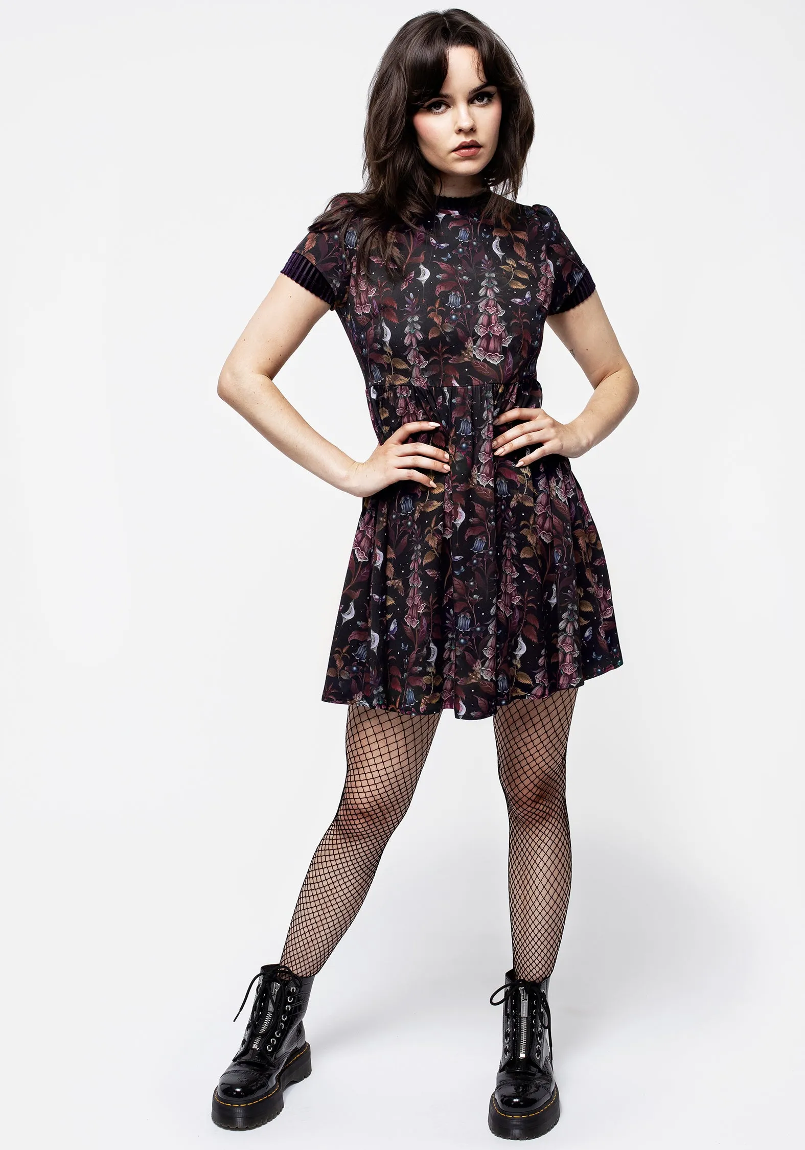 Fresh Palette Layering Comfort Foxglove Mini Skater Dress