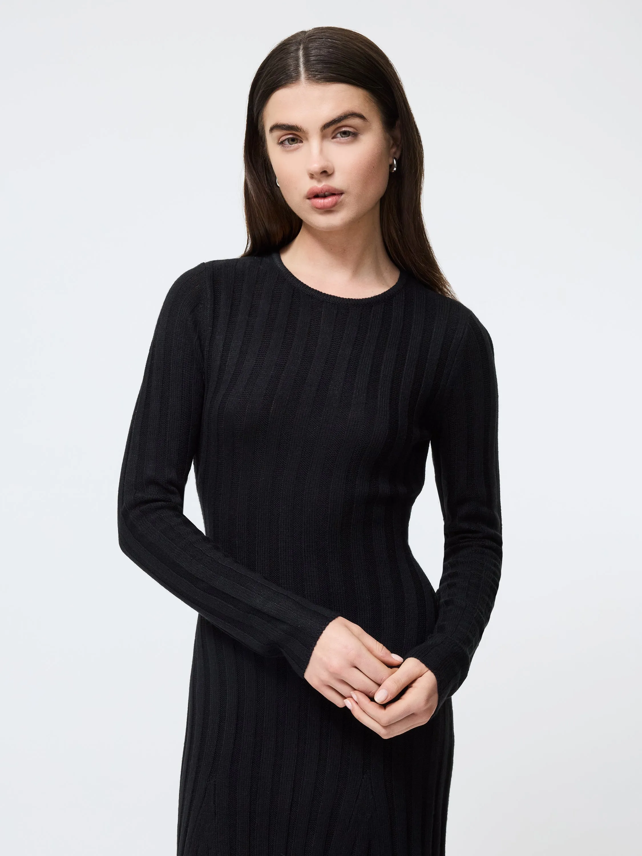 Babysoft Long Sleeve Midi Dress Casual Edge