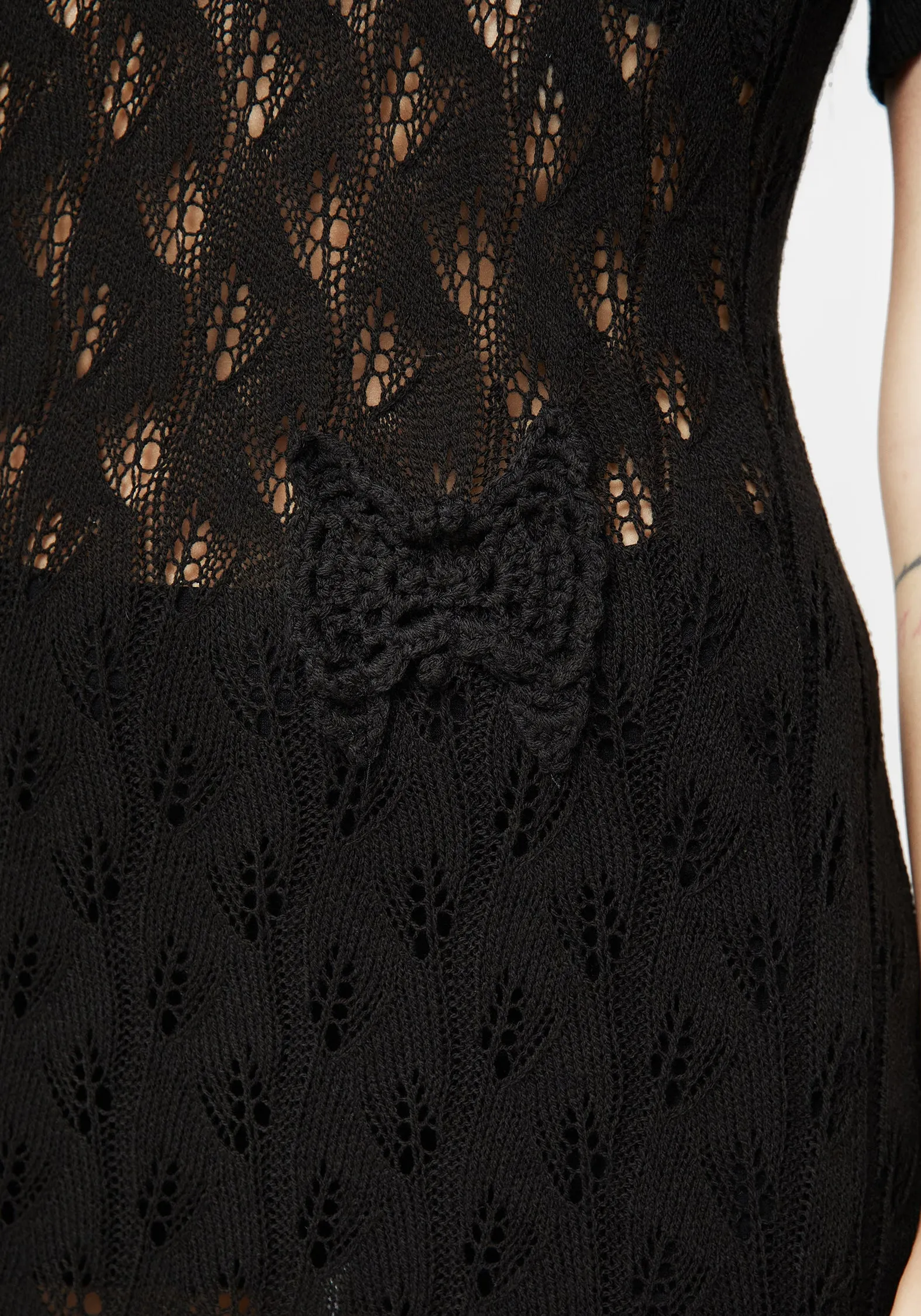 Elnora Moth Crochet Knit Maxi Dress quick dry Relaxed Cut