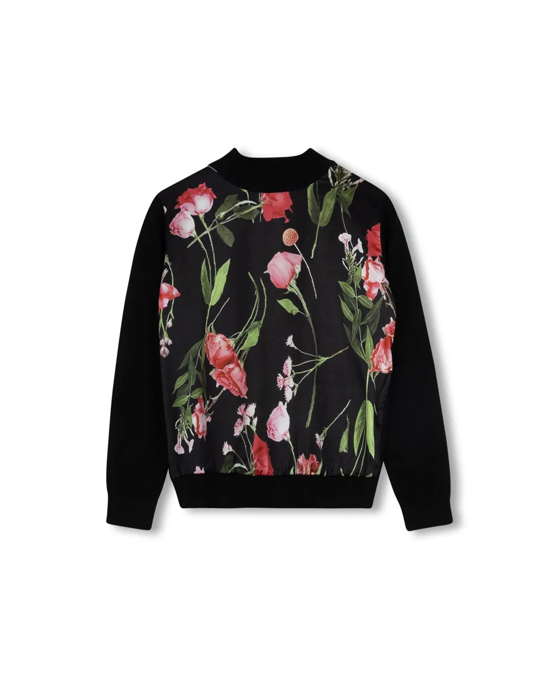 Seamless Construction Design Anti Static Finish Front Silk Printed Knit Top