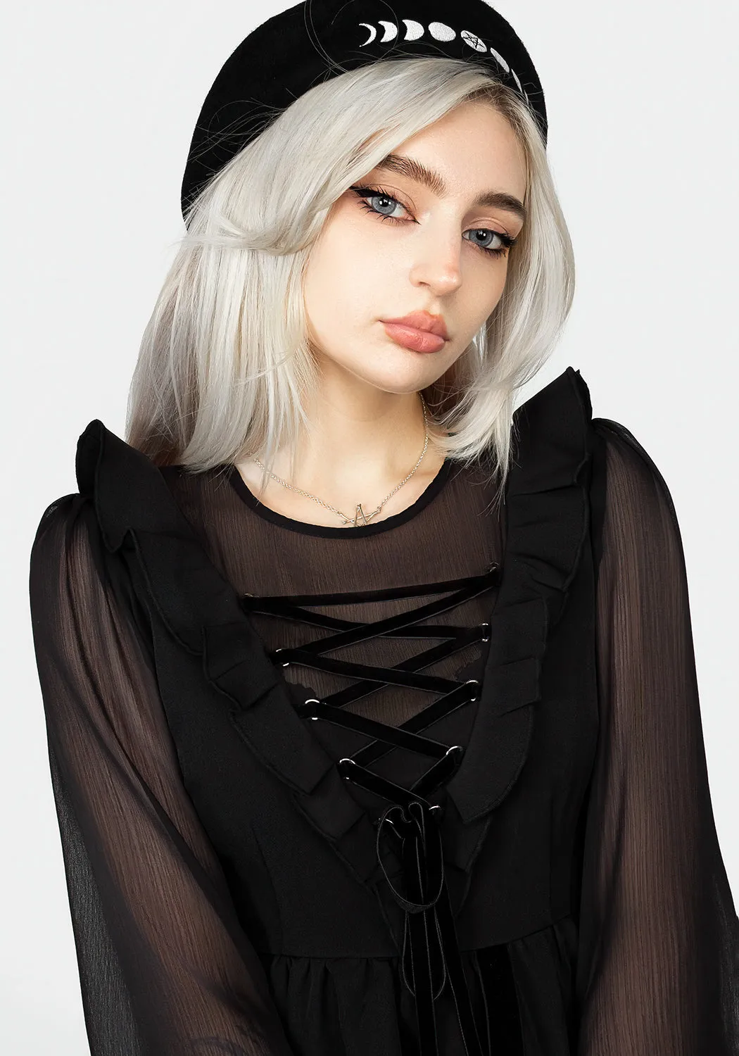 Baudelaire Lace Up Dress Trendy Vibes MultiPurposePockets