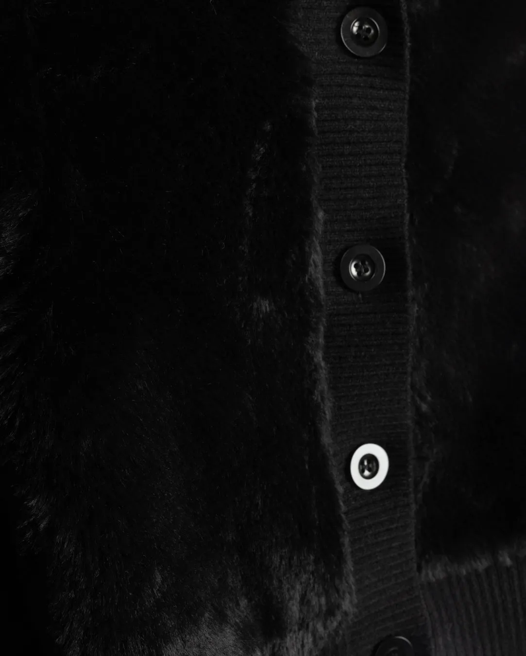 Fuzzy Ribbed Cuffing Coat Three Layer Laminate