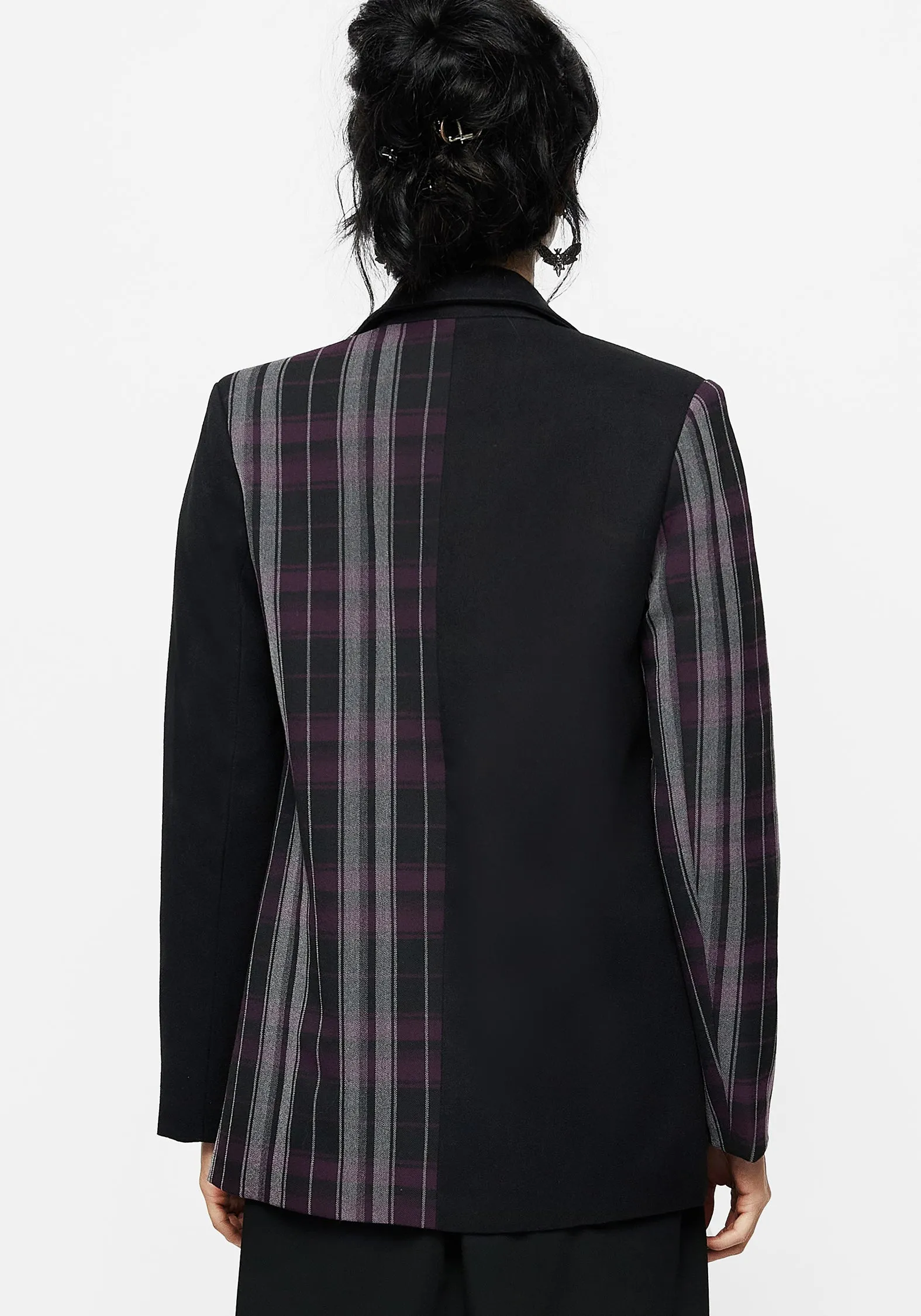 Clean Fit Design Gambit Spliced Check Blazer