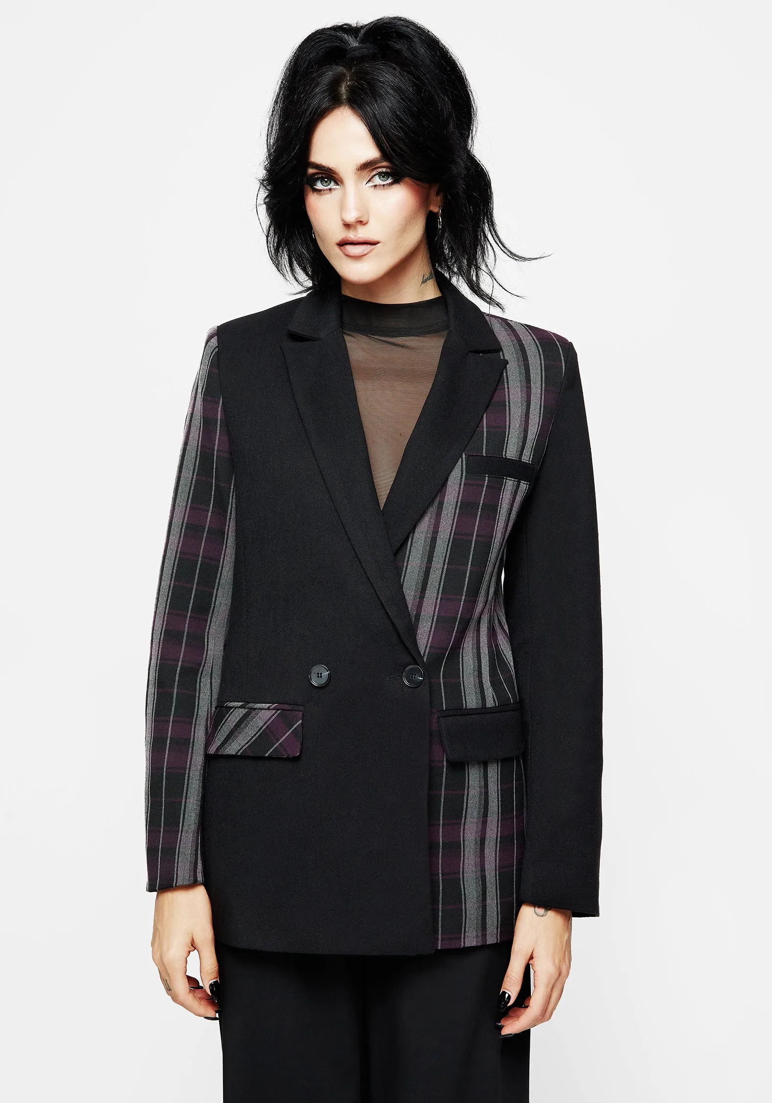 Low Impact Manufacturing Gambit Spliced Check Blazer