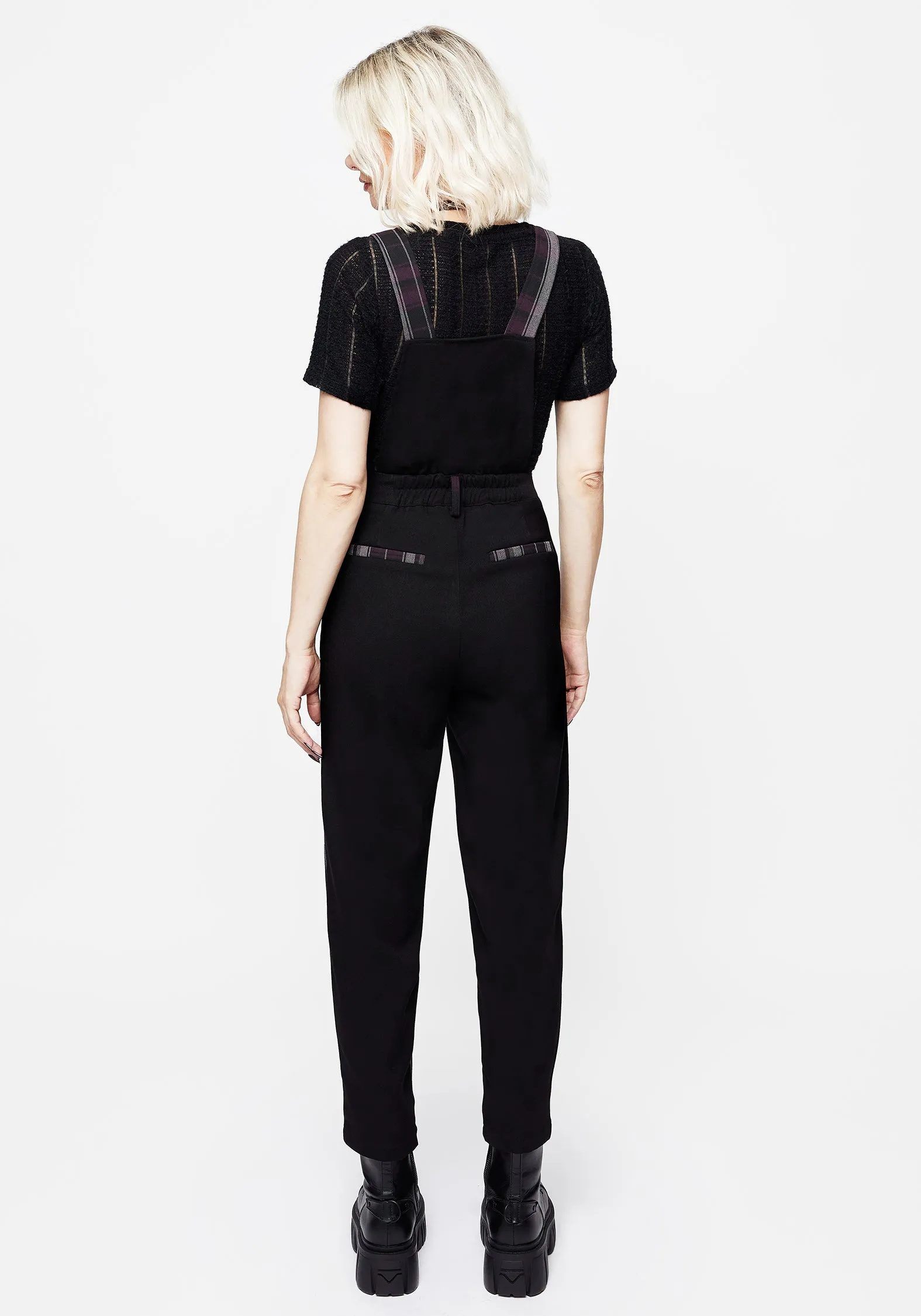 Gambit Spliced Check Dungarees Modern Look Drawstring closure