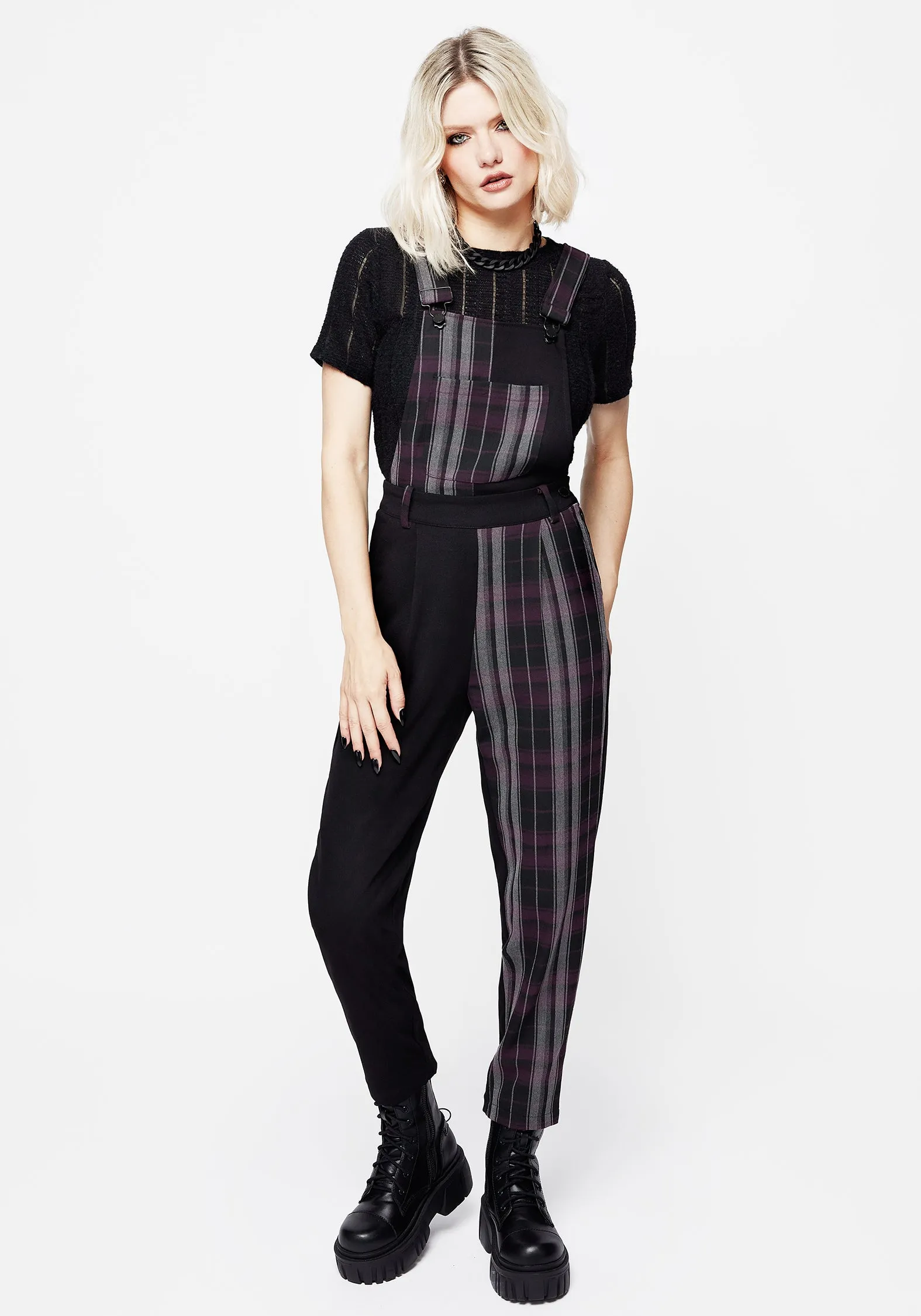 Gambit Spliced Check Dungarees Cotton Rich Bold Finish