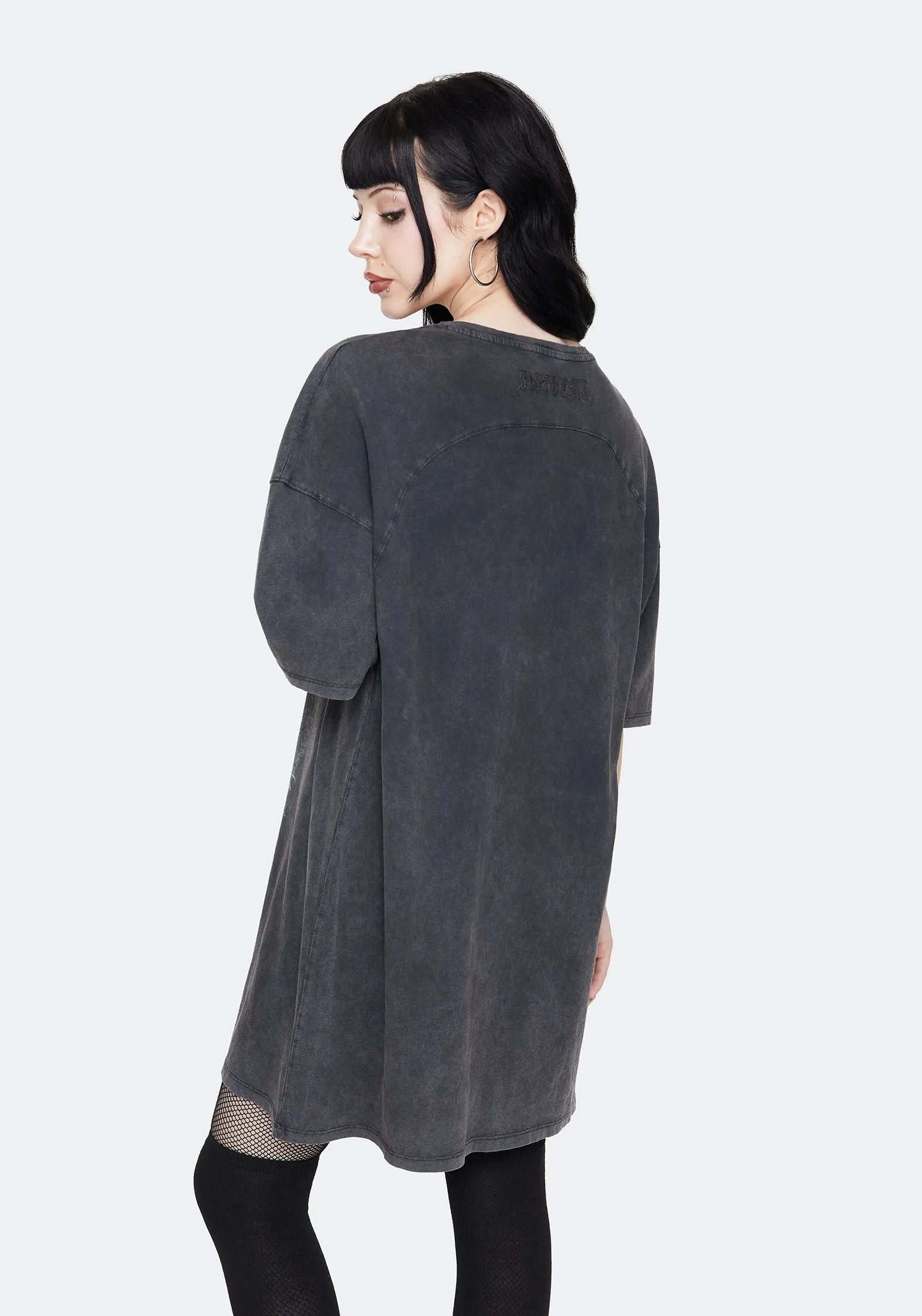 Party Vibe Angle Look Wicked Toile Dropped Shoulder Cotton Tee Dress